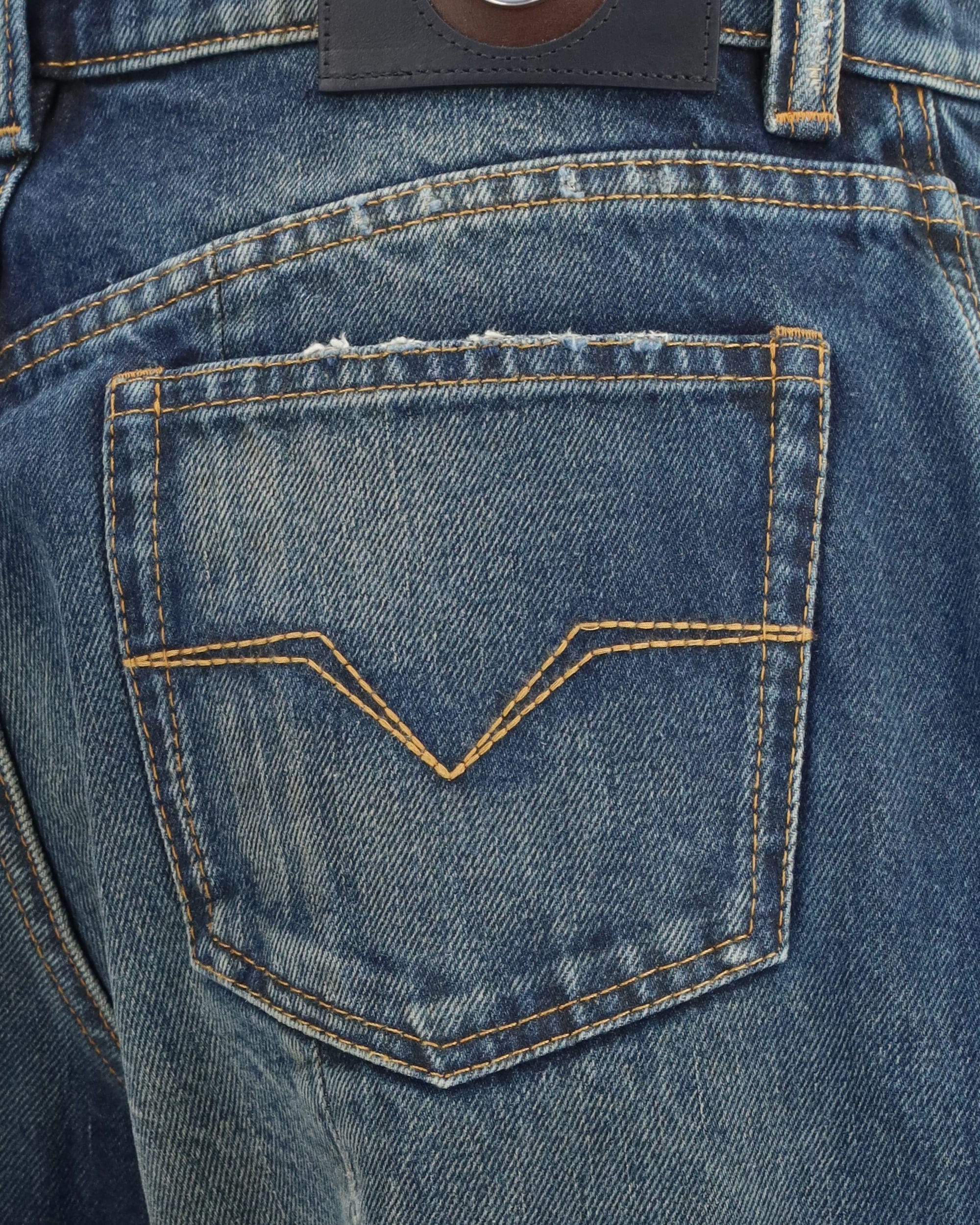 Versace Distressed Straight-Leg Cotton Denim Jeans