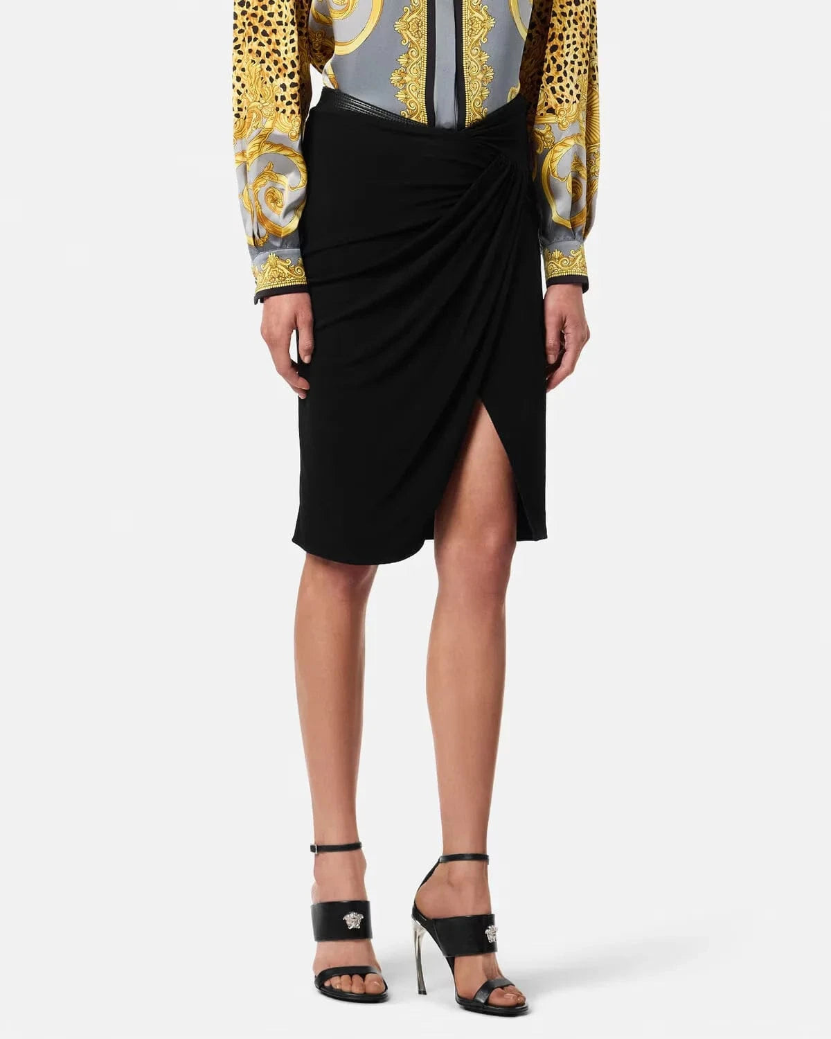Versace Draped Midi Skirt