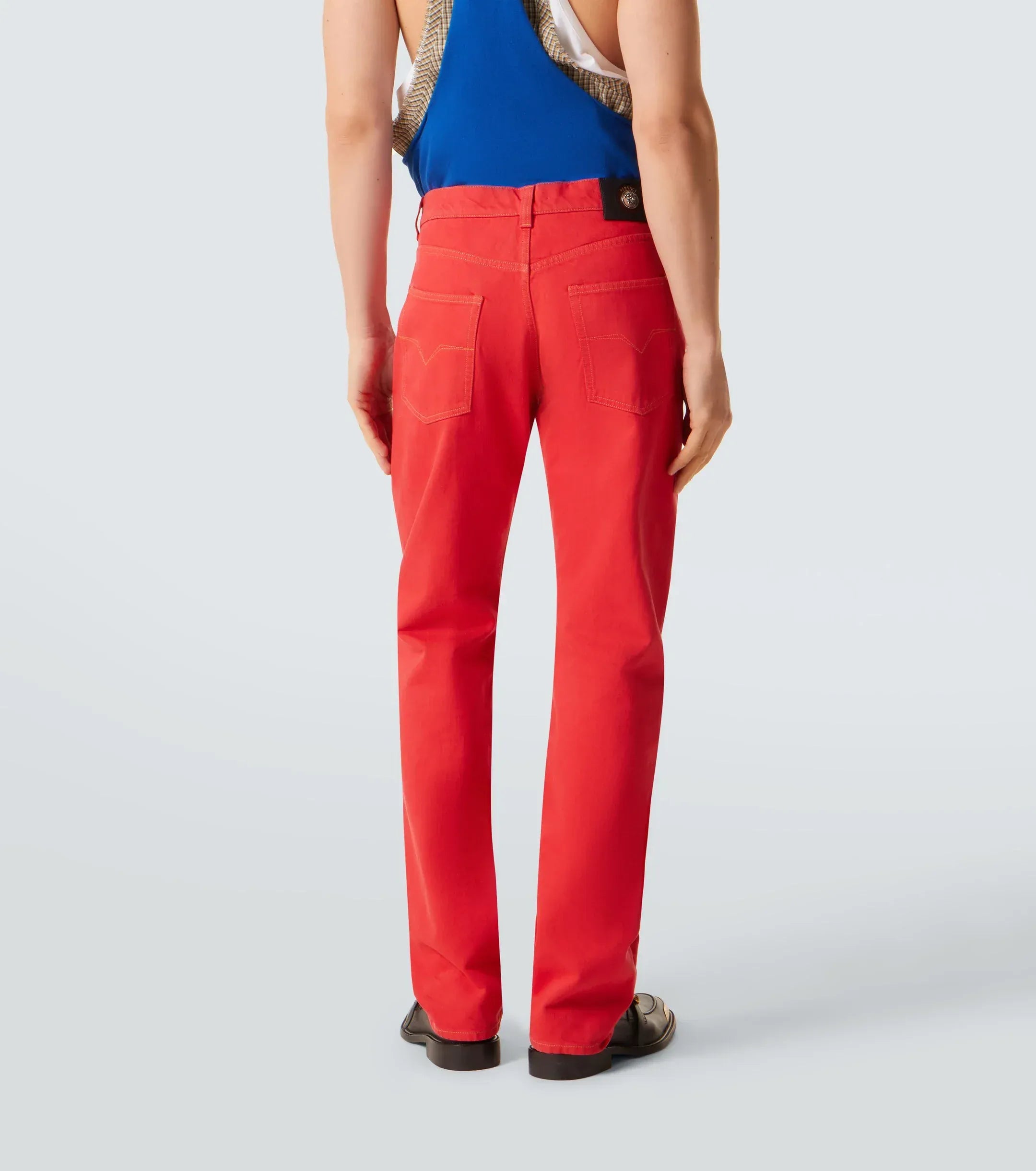 Versace Embossed Logo Straight Denim Jeans