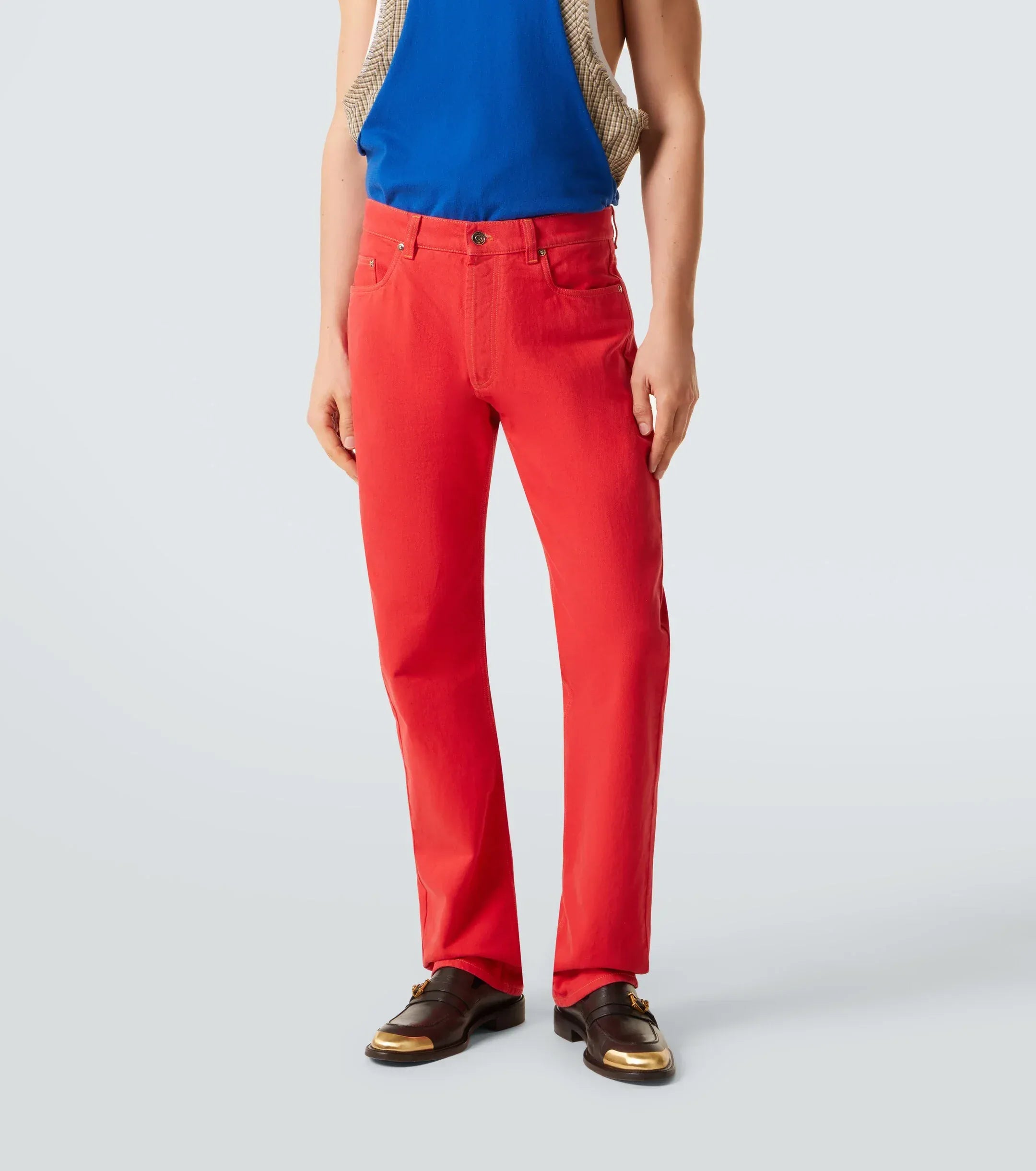 Versace Embossed Logo Straight Denim Jeans