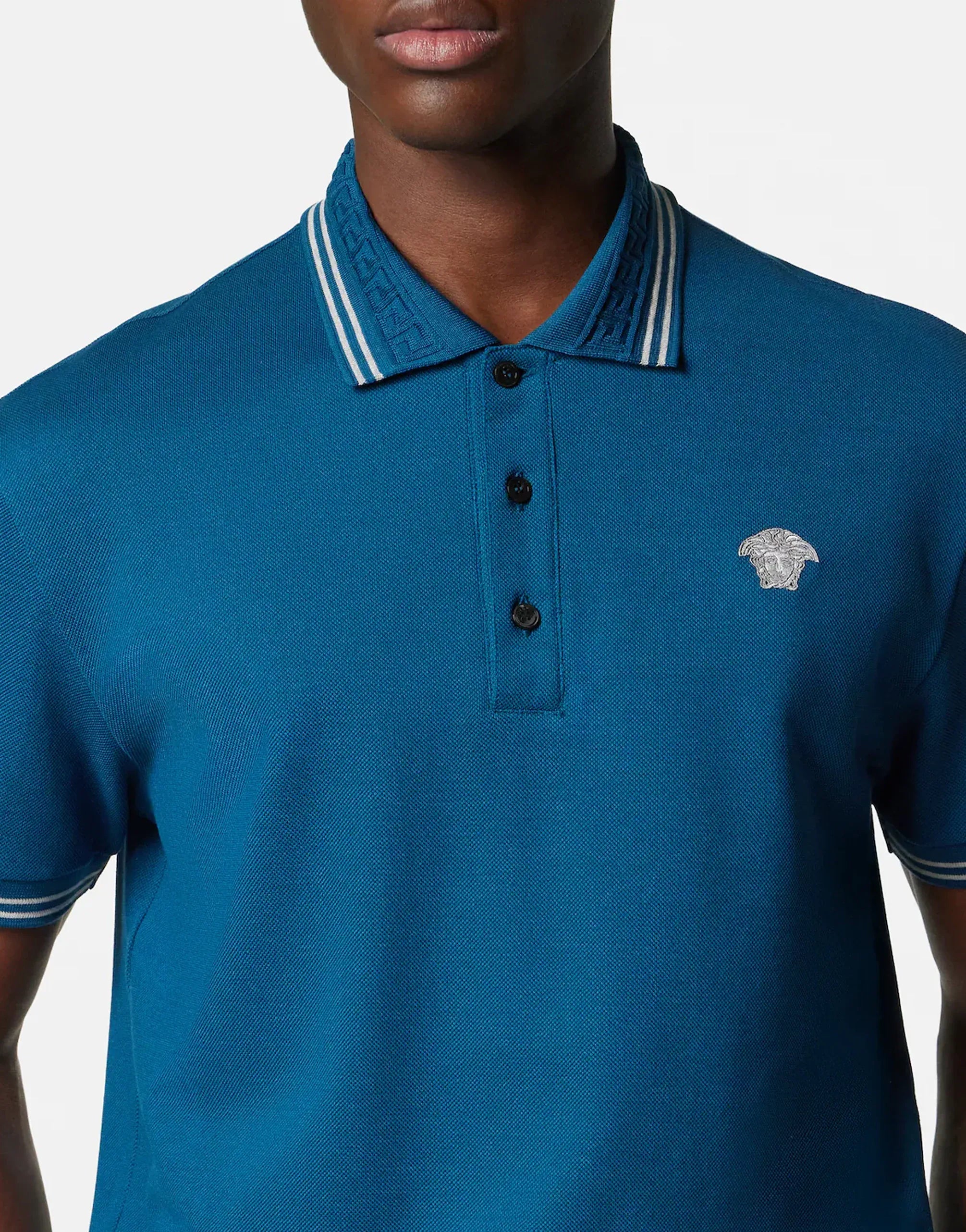 Versace Embroidered Piqué Polo