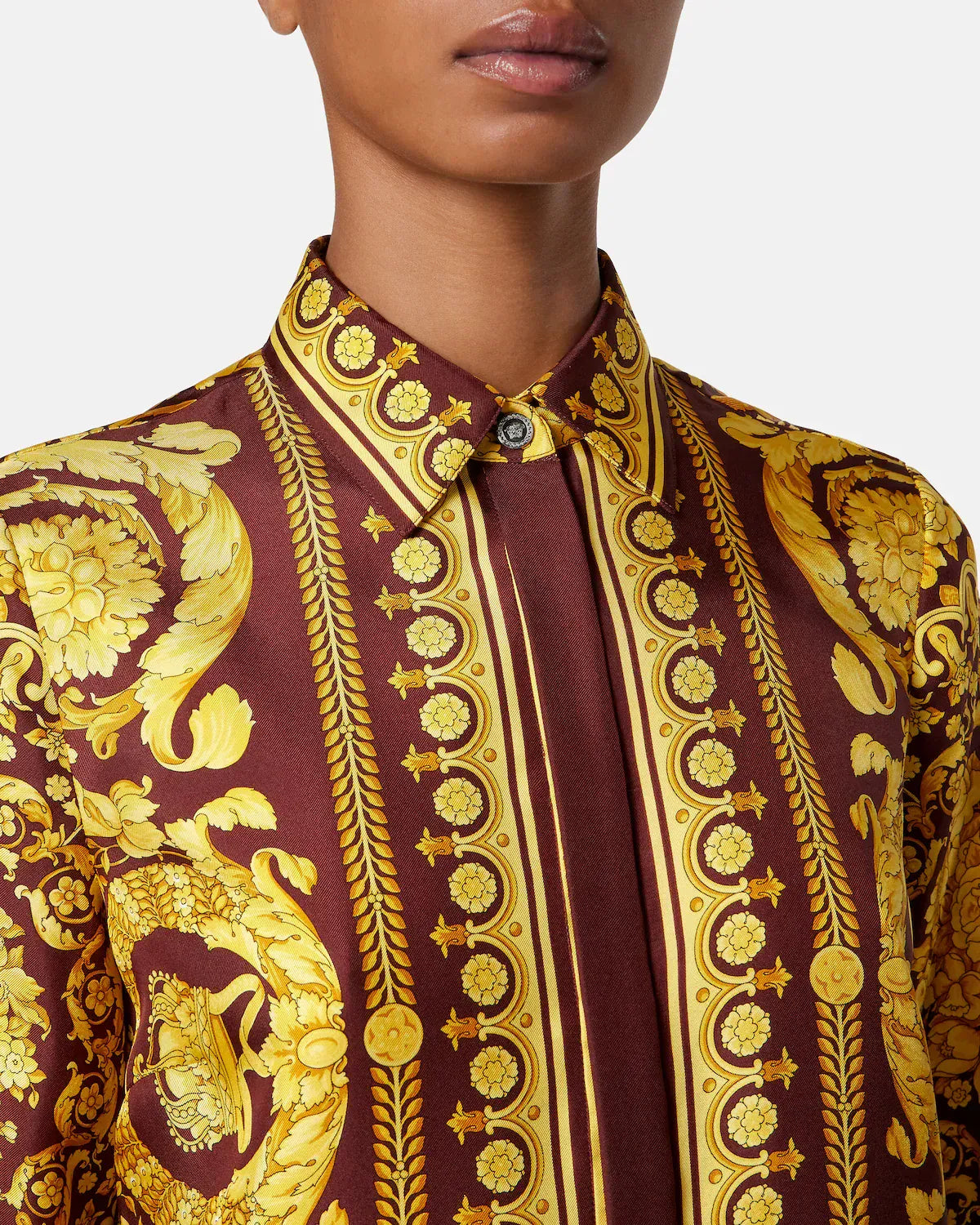 Versace Floral-Print Silk Shirt