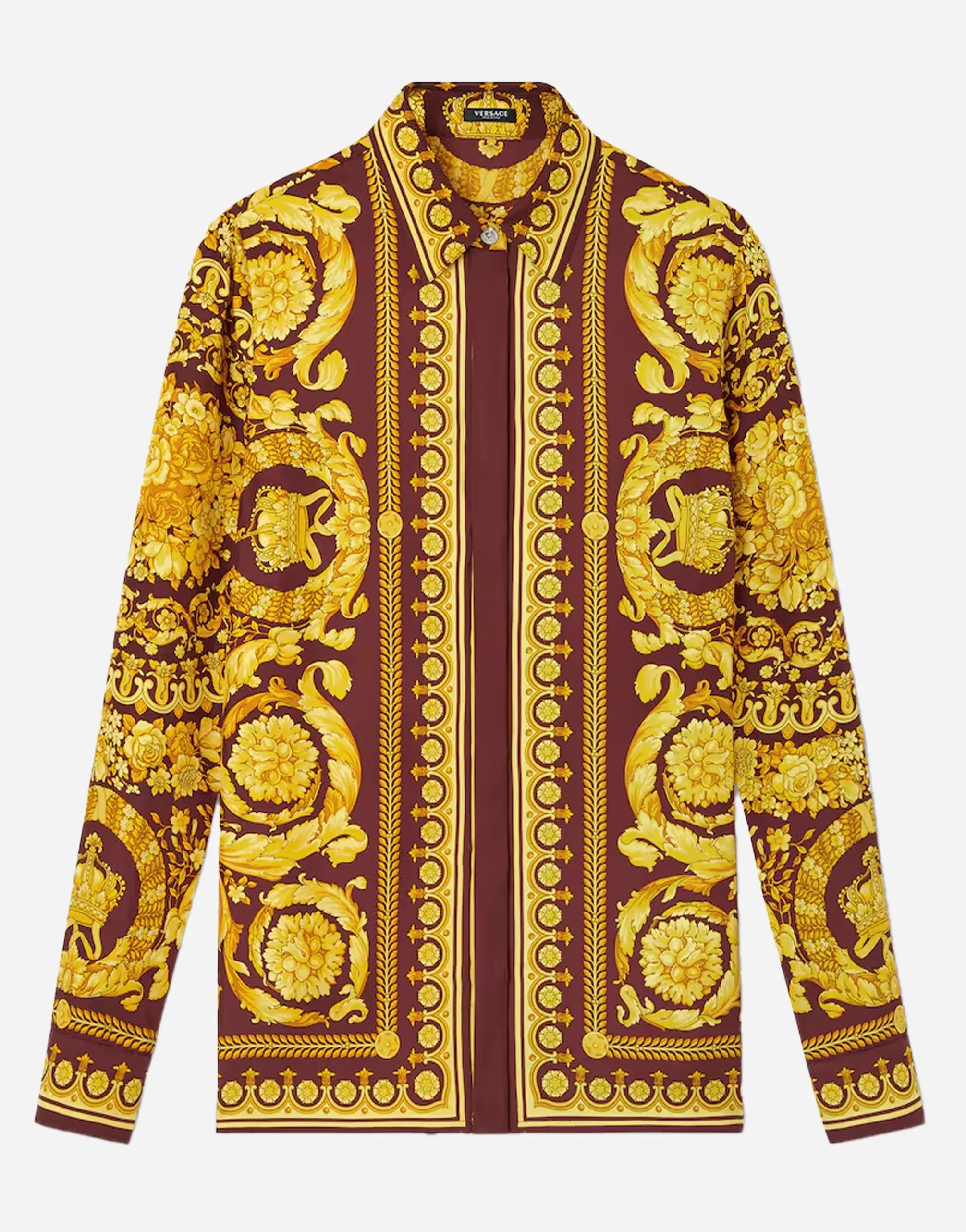 Versace Floral-Print Silk Shirt
