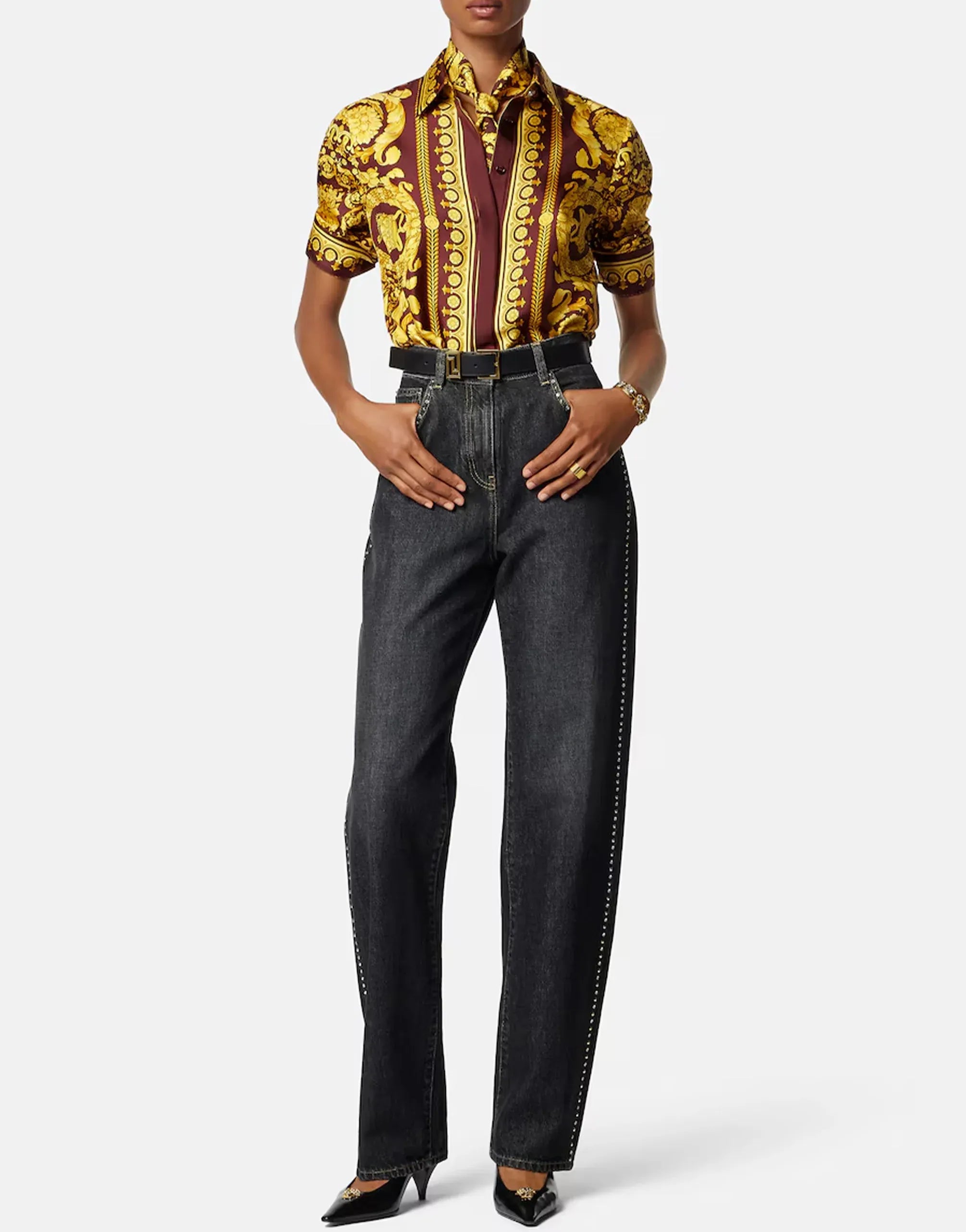 Floral-Print Silk Shirt - alternate view