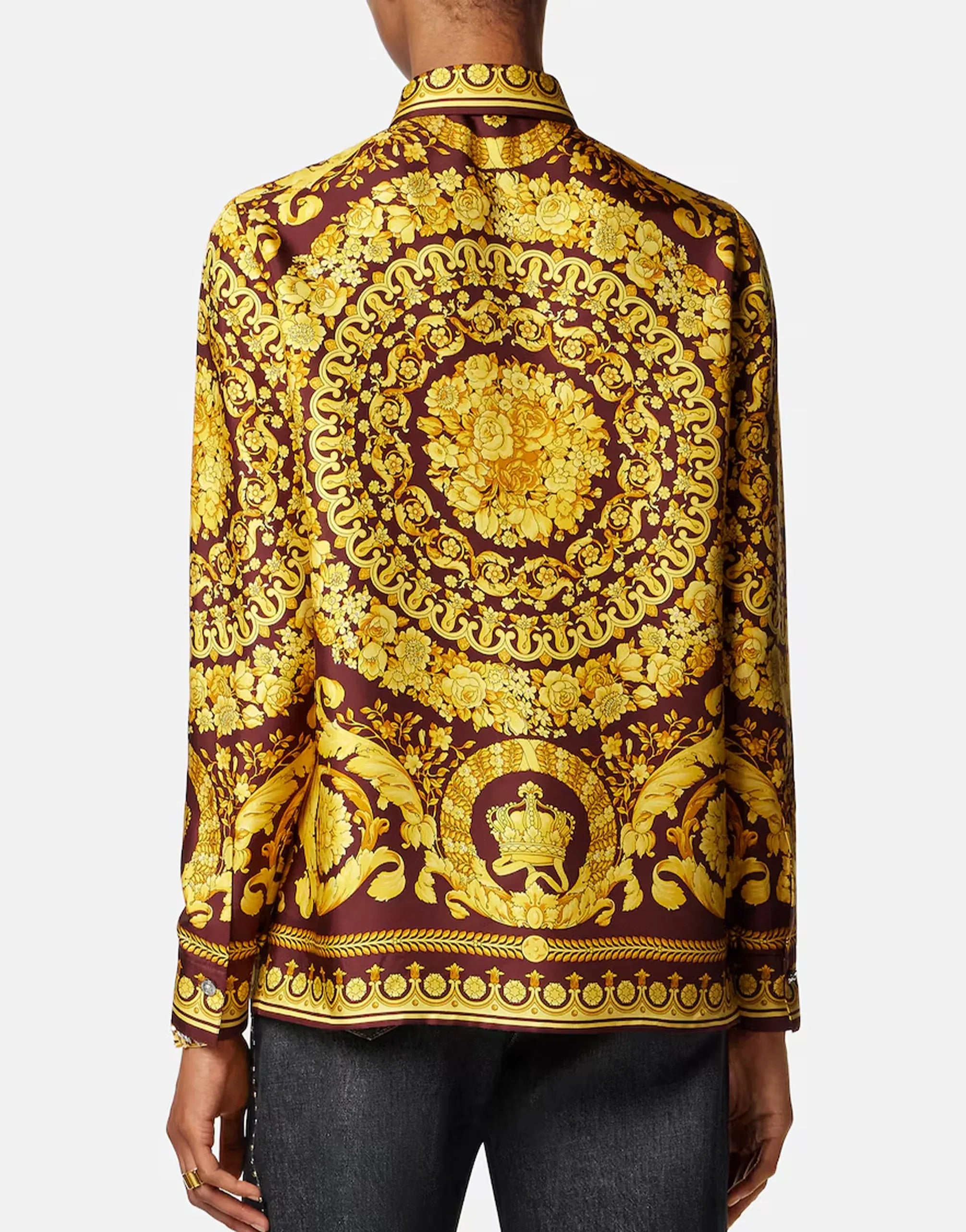 Versace Floral-Print Silk Shirt