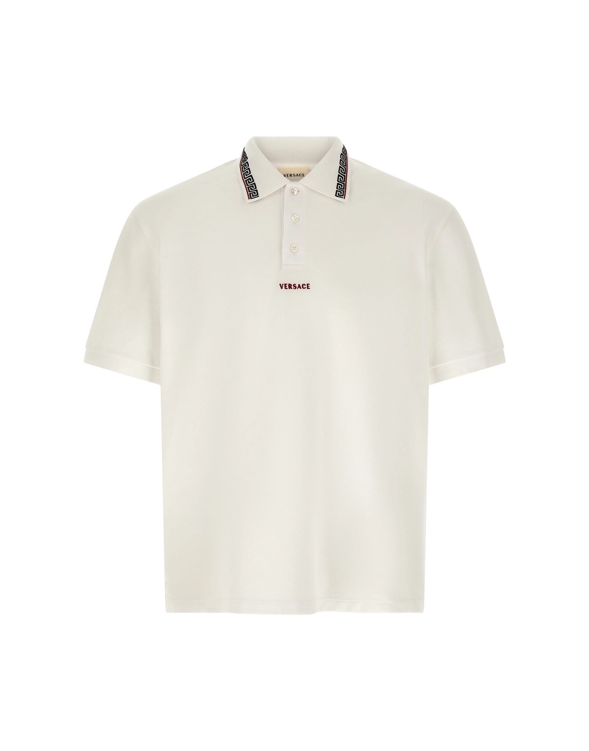 Versace Versace Greca Embroidered Polo Shirt
