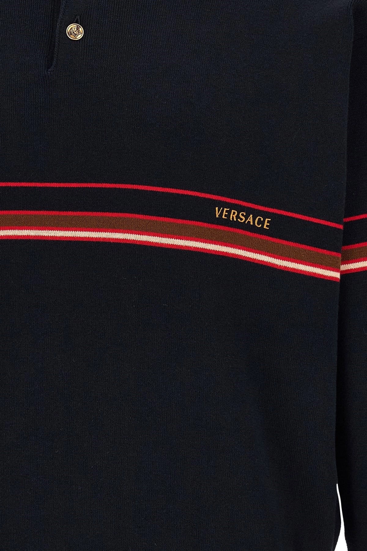 Versace Versace Inlaid Striped Polo Shirt
