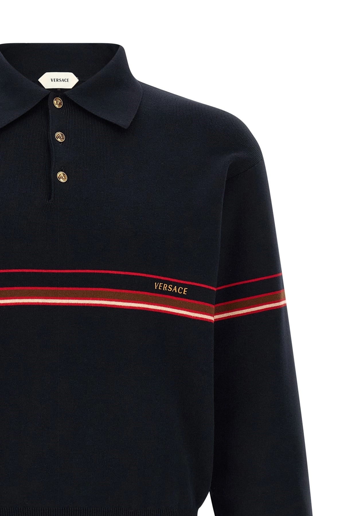 Versace Versace Inlaid Striped Polo Shirt