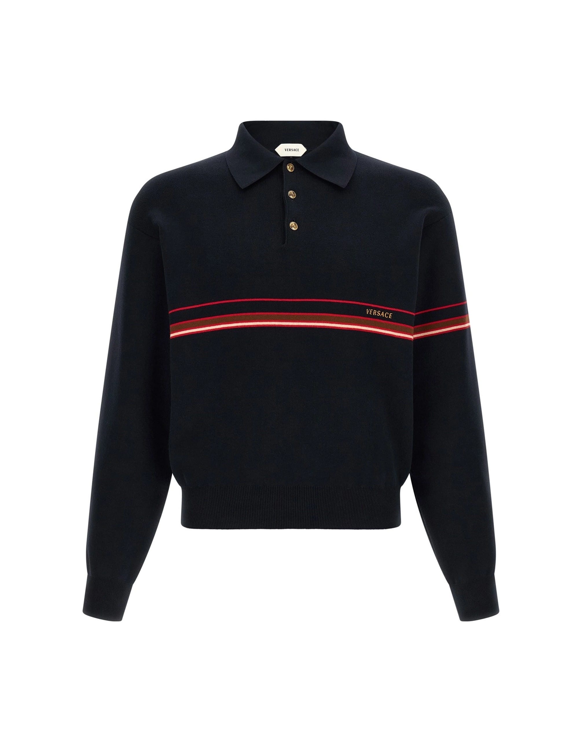 Versace Versace Inlaid Striped Polo Shirt
