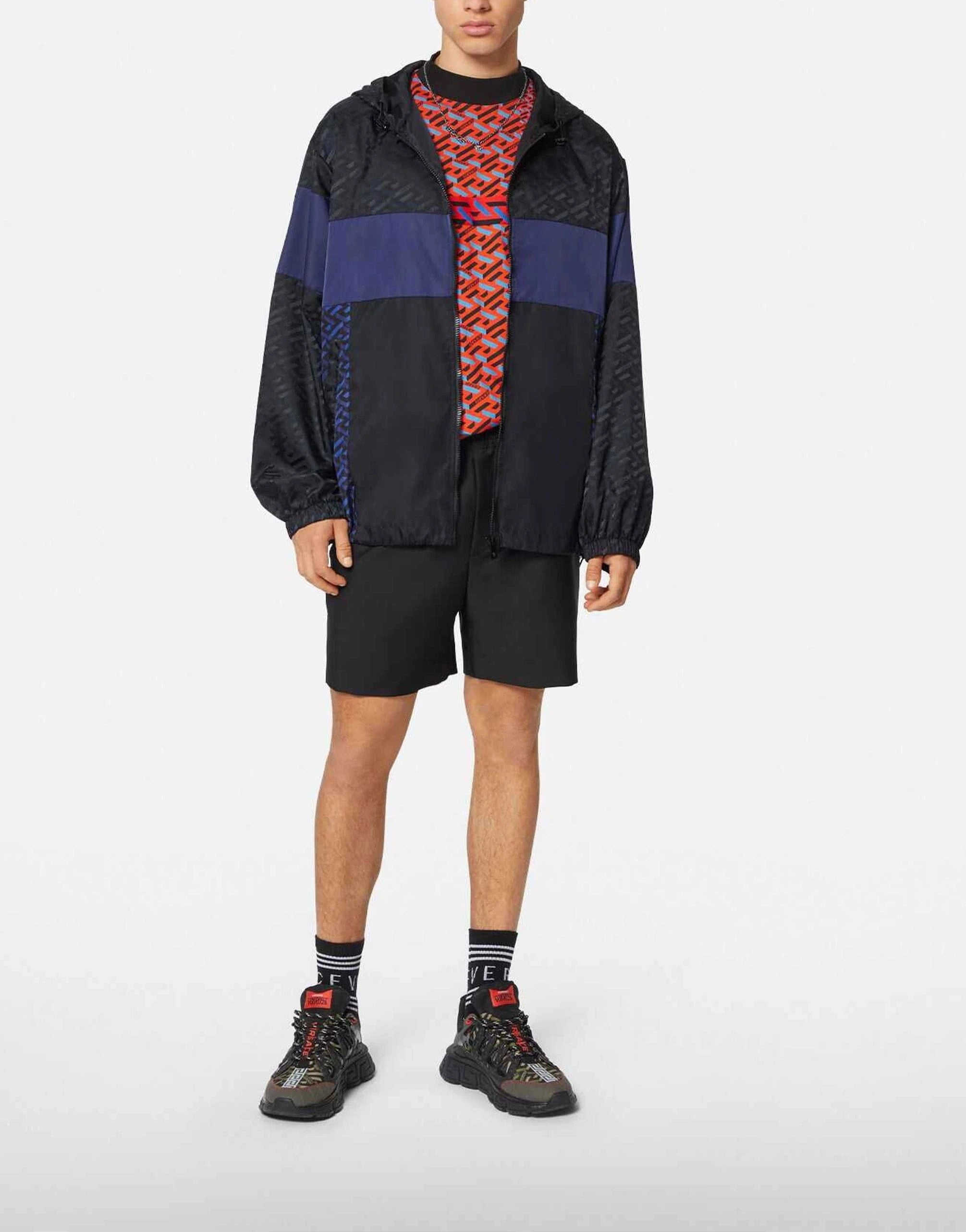 Versace La Greca Print Hooded Jacket