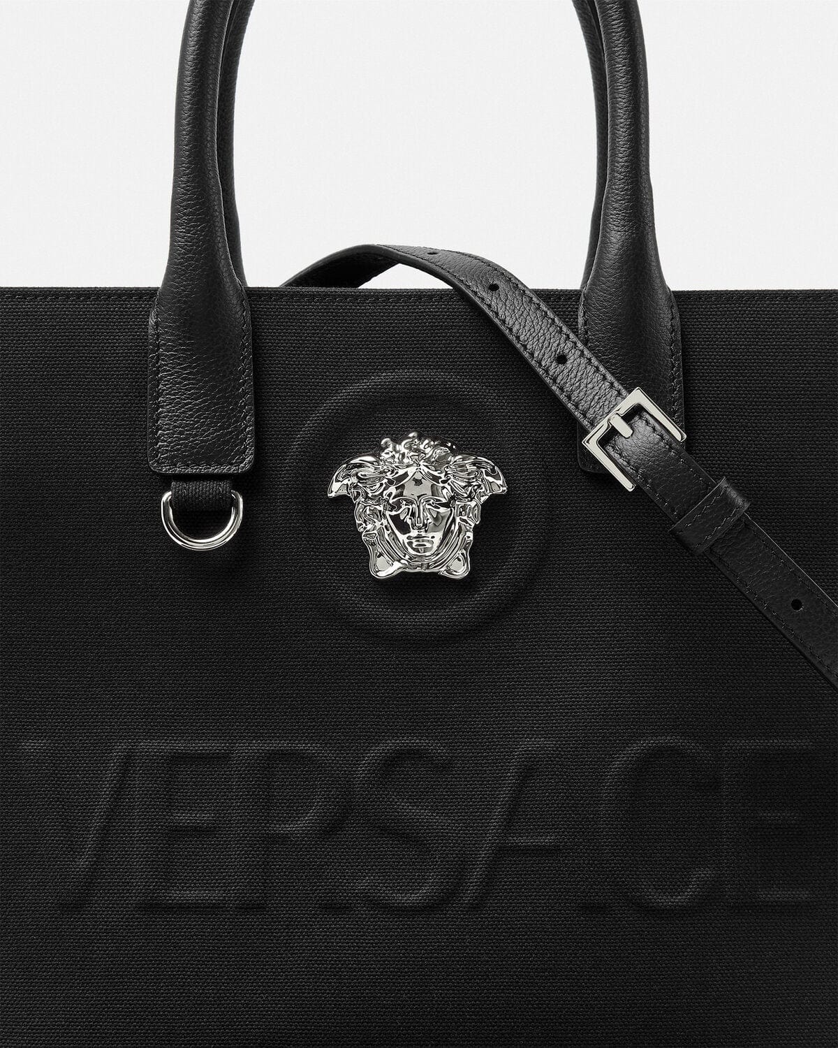 Versace La Medusa Canvas Small Tote Bag