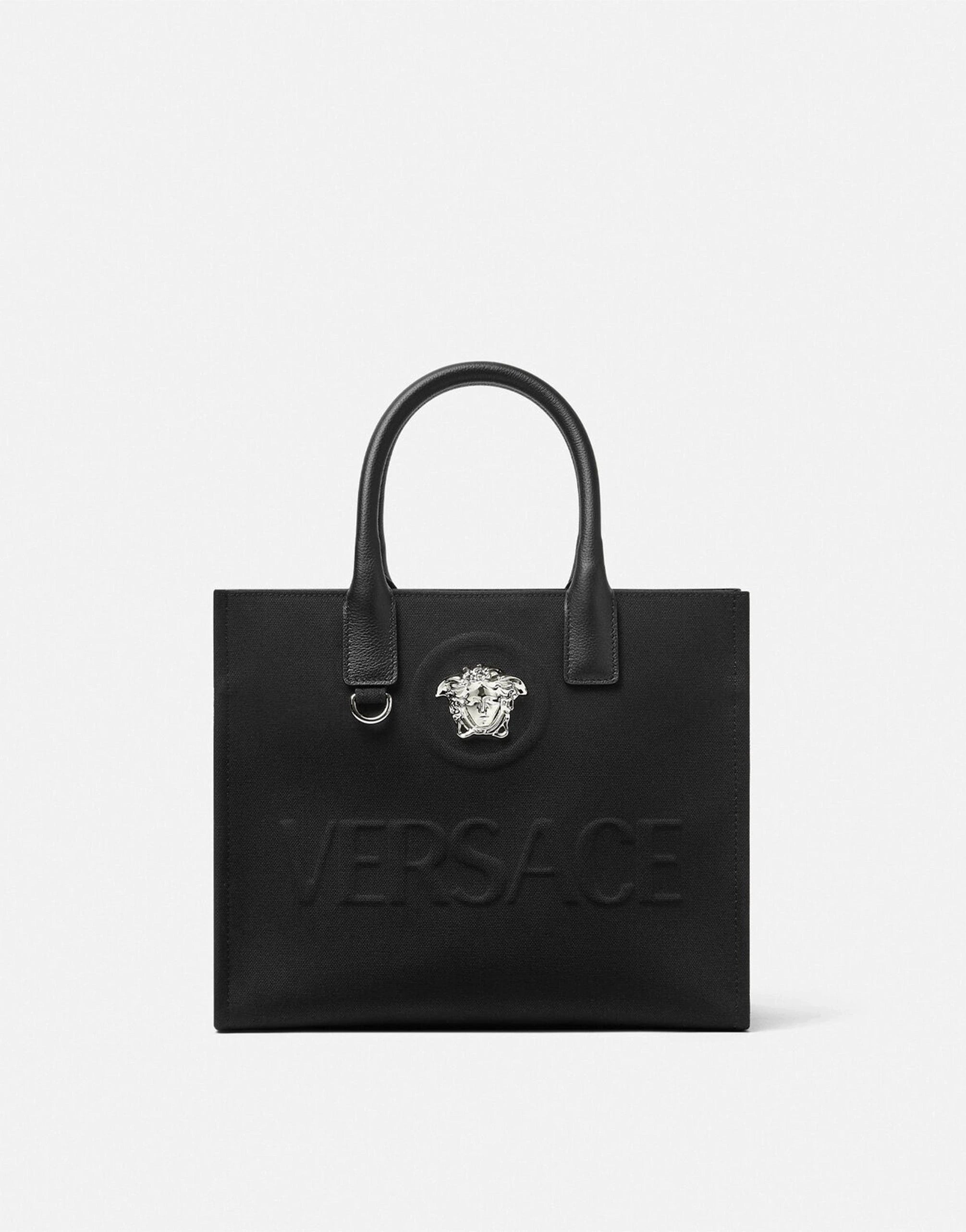 Versace La Medusa Canvas Small Tote Bag