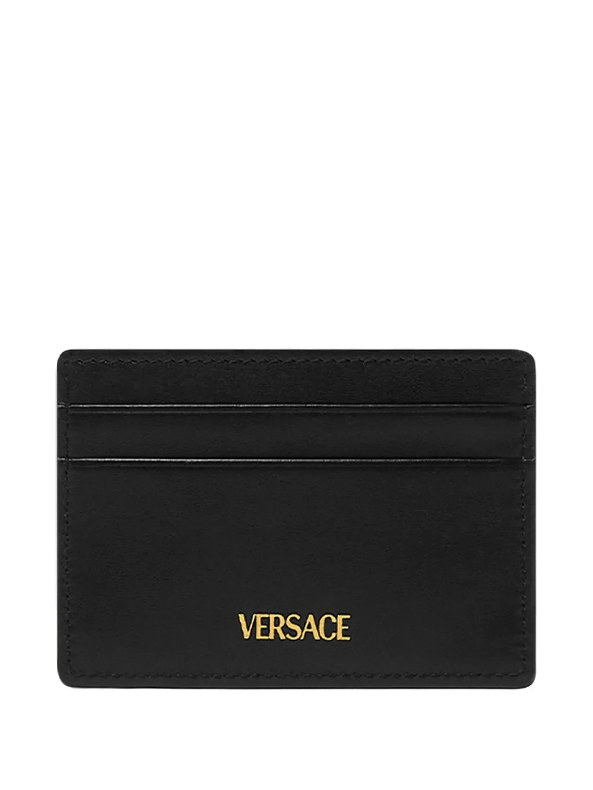 Versace La Medusa Logo-Plaque Leather Cardholder