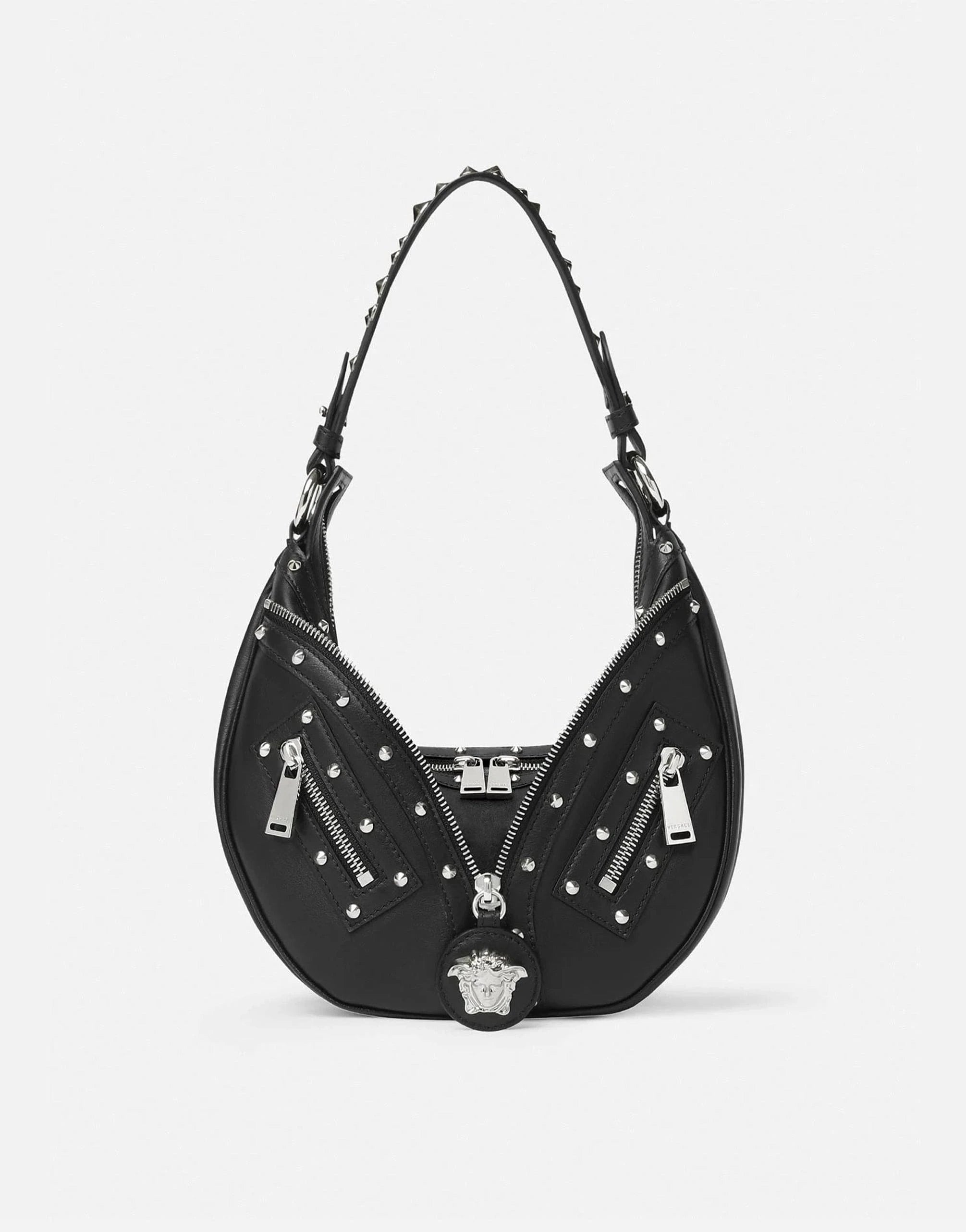 Versace La Medusa Small Studded Hobo Bag