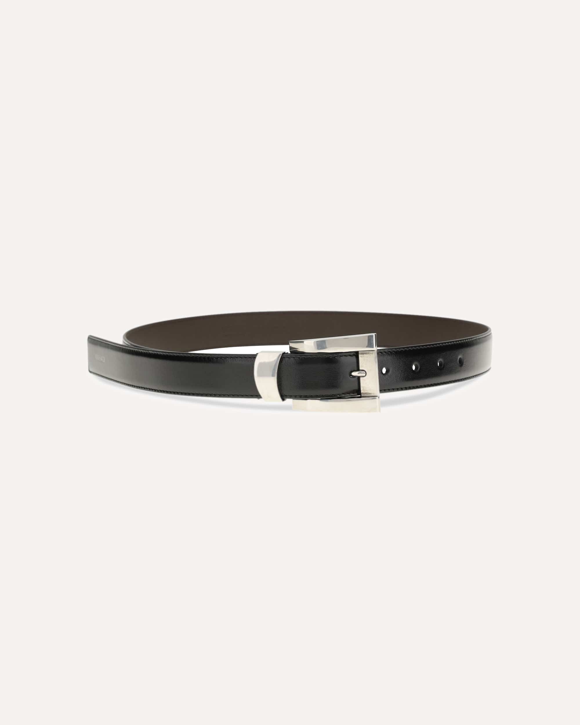 Versace Leather Belt With Rectangular Buckle - alternate view