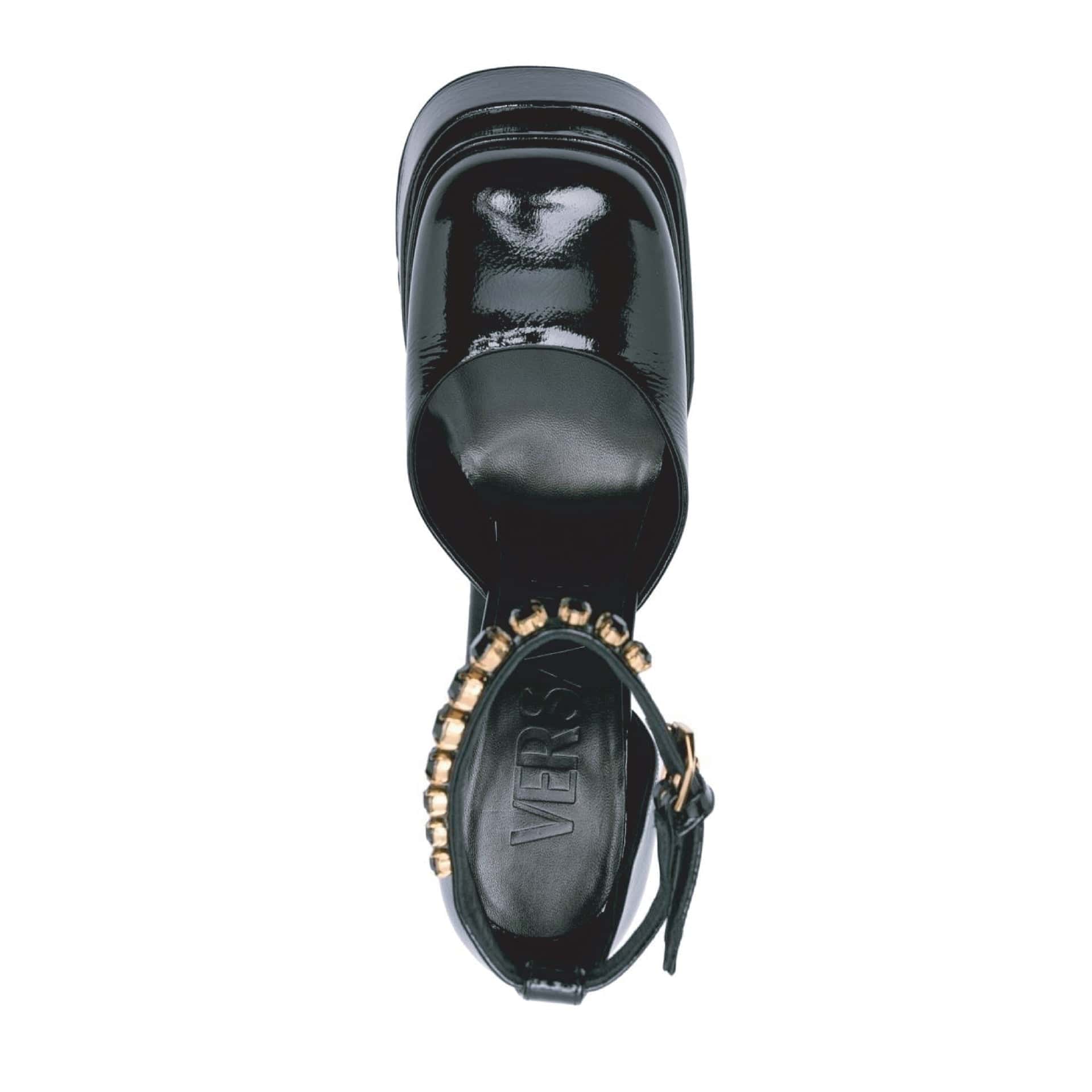 Versace Leather Platform Sandals With Medusa