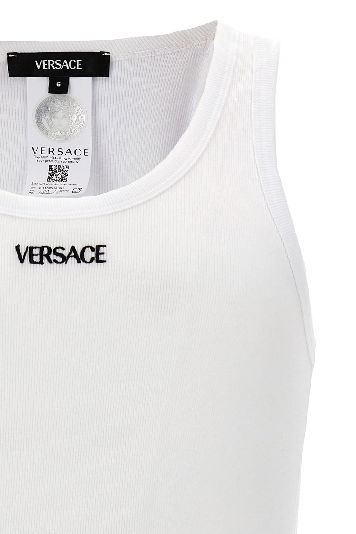 Versace Versace Logo Embroidered Tank Top