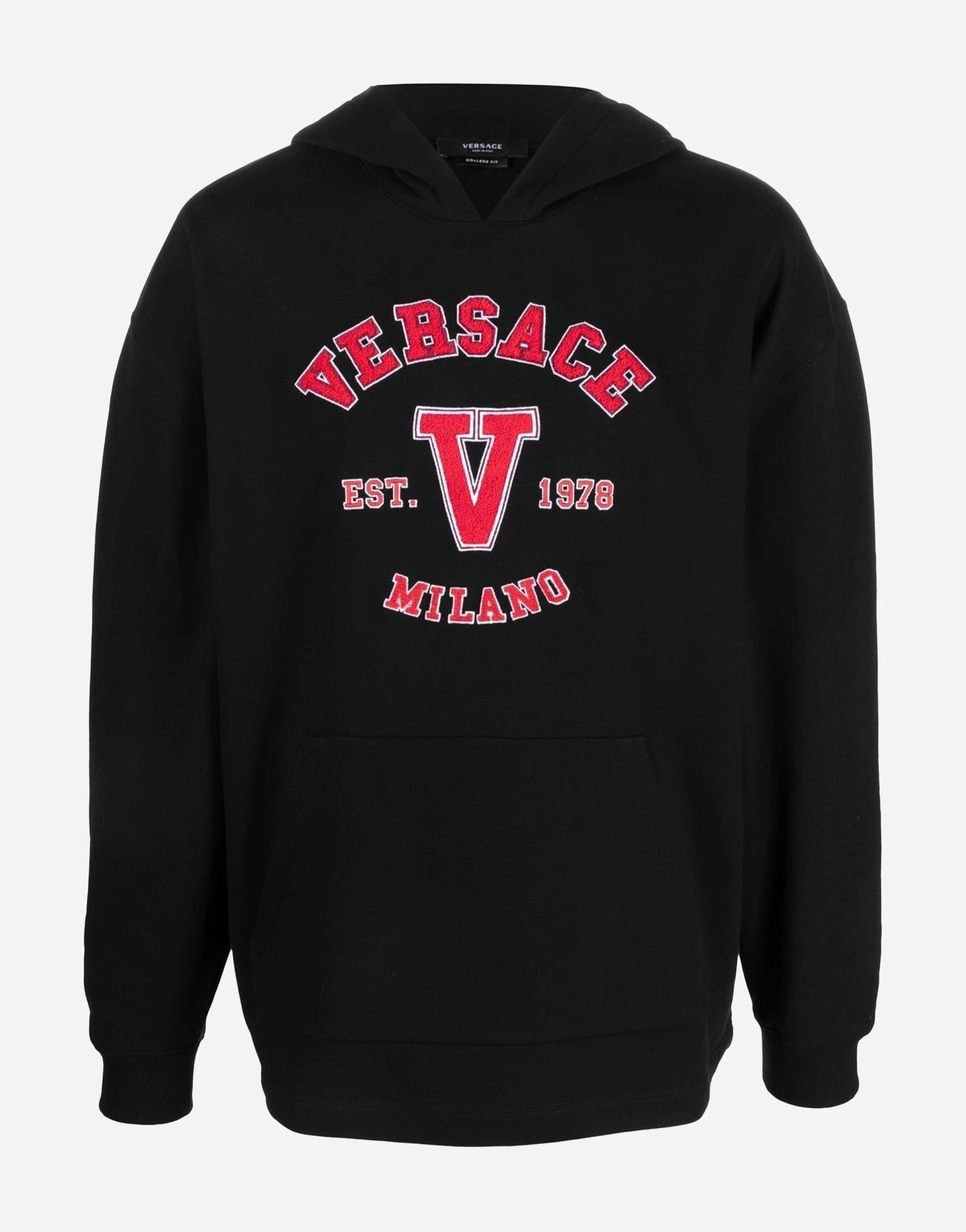 Versace Logo Embroidery Cotton Hoodie