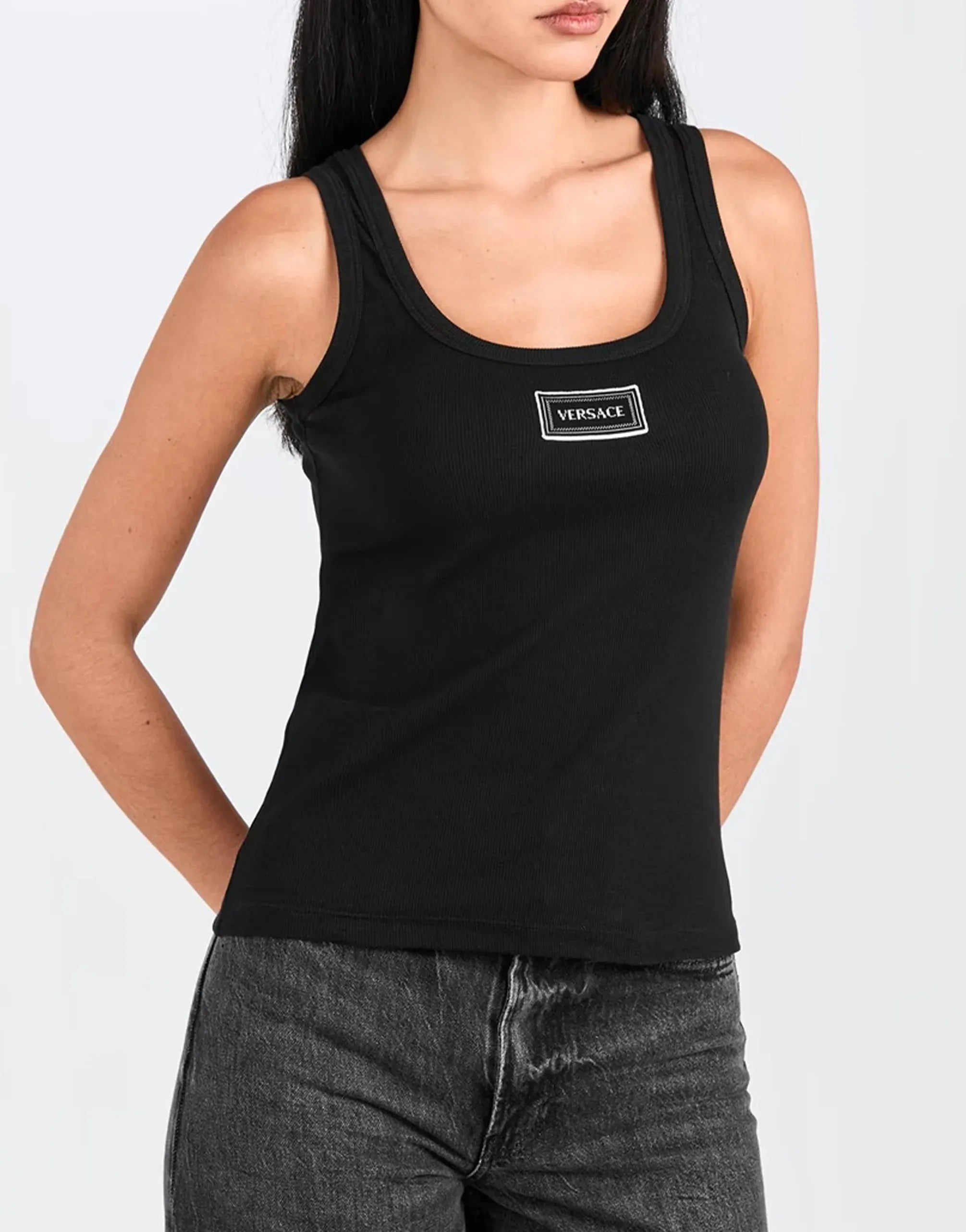 Versace Logo-Patch Tank Top