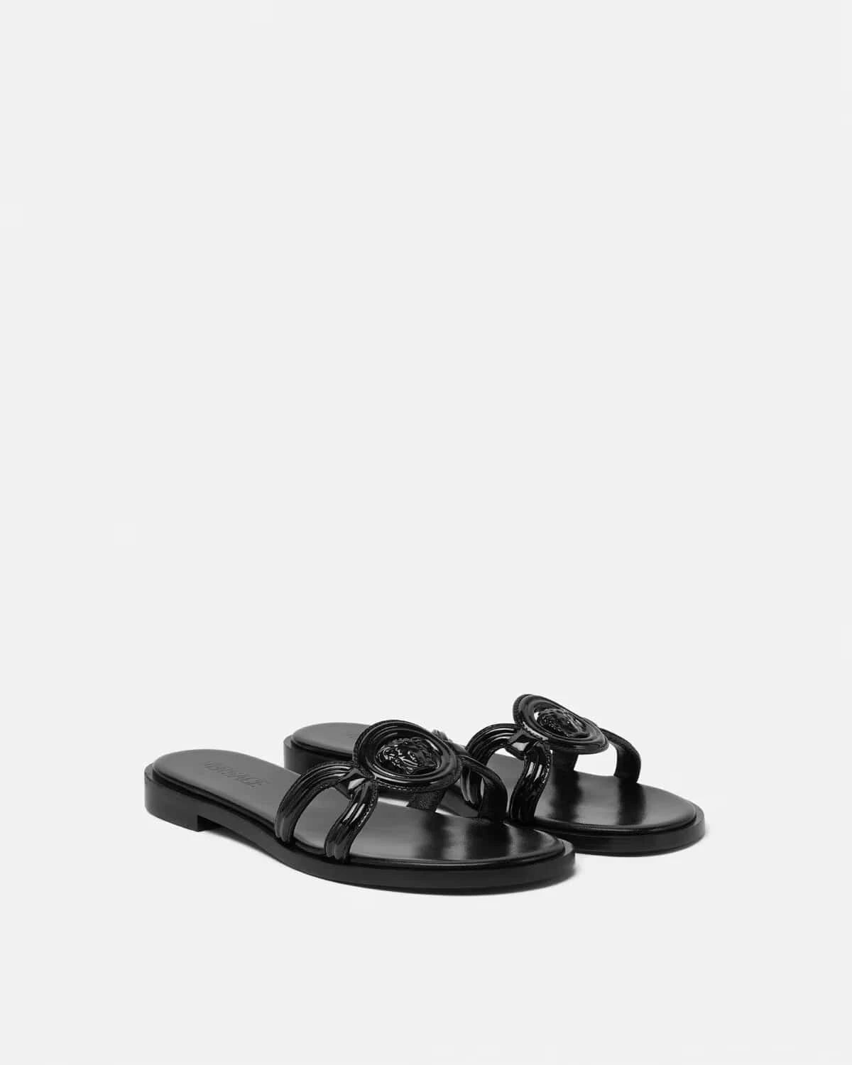 Versace Medusa '95 Patent Flat Sandals