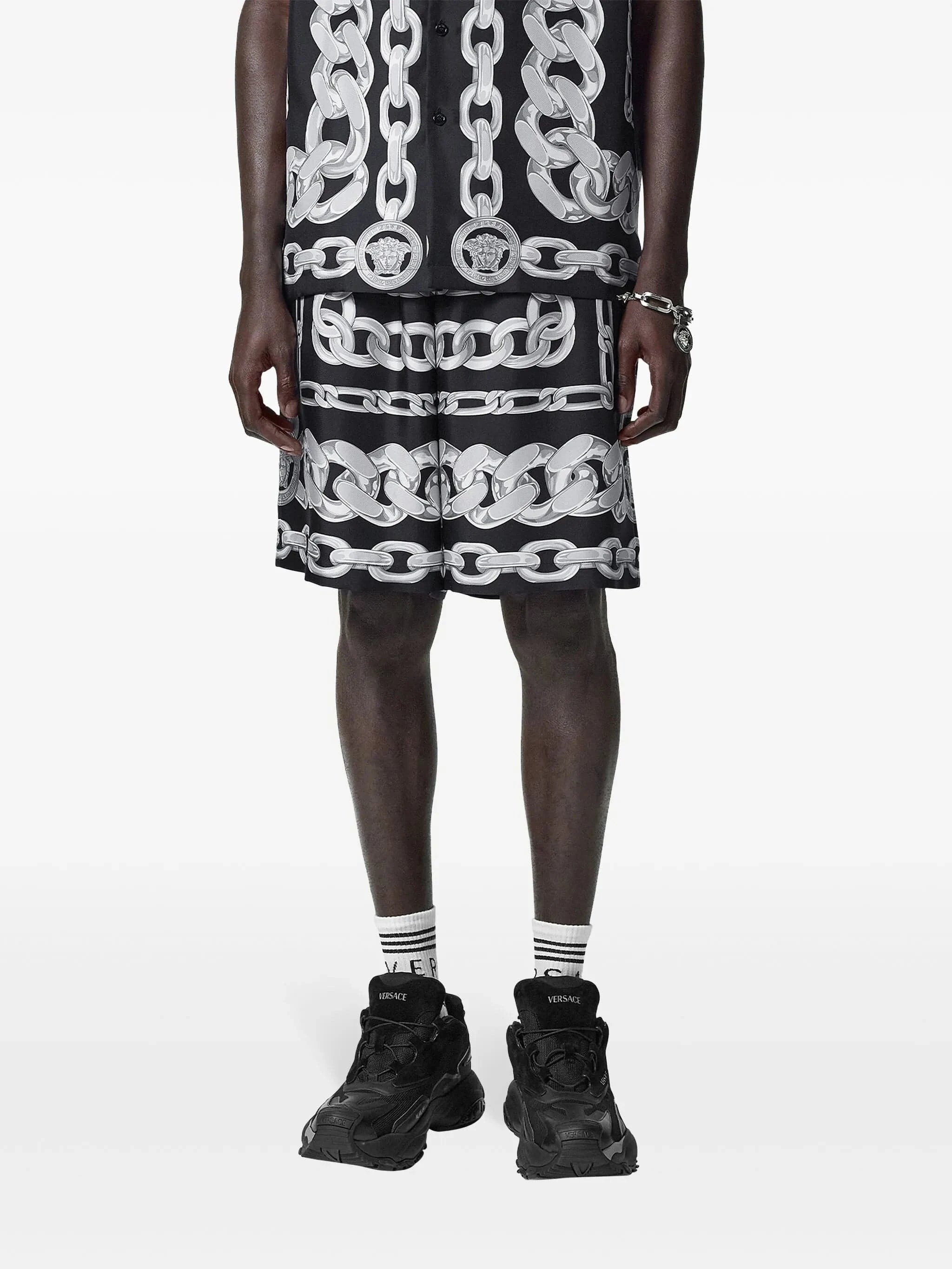 Versace Medusa Chains Silk Shorts