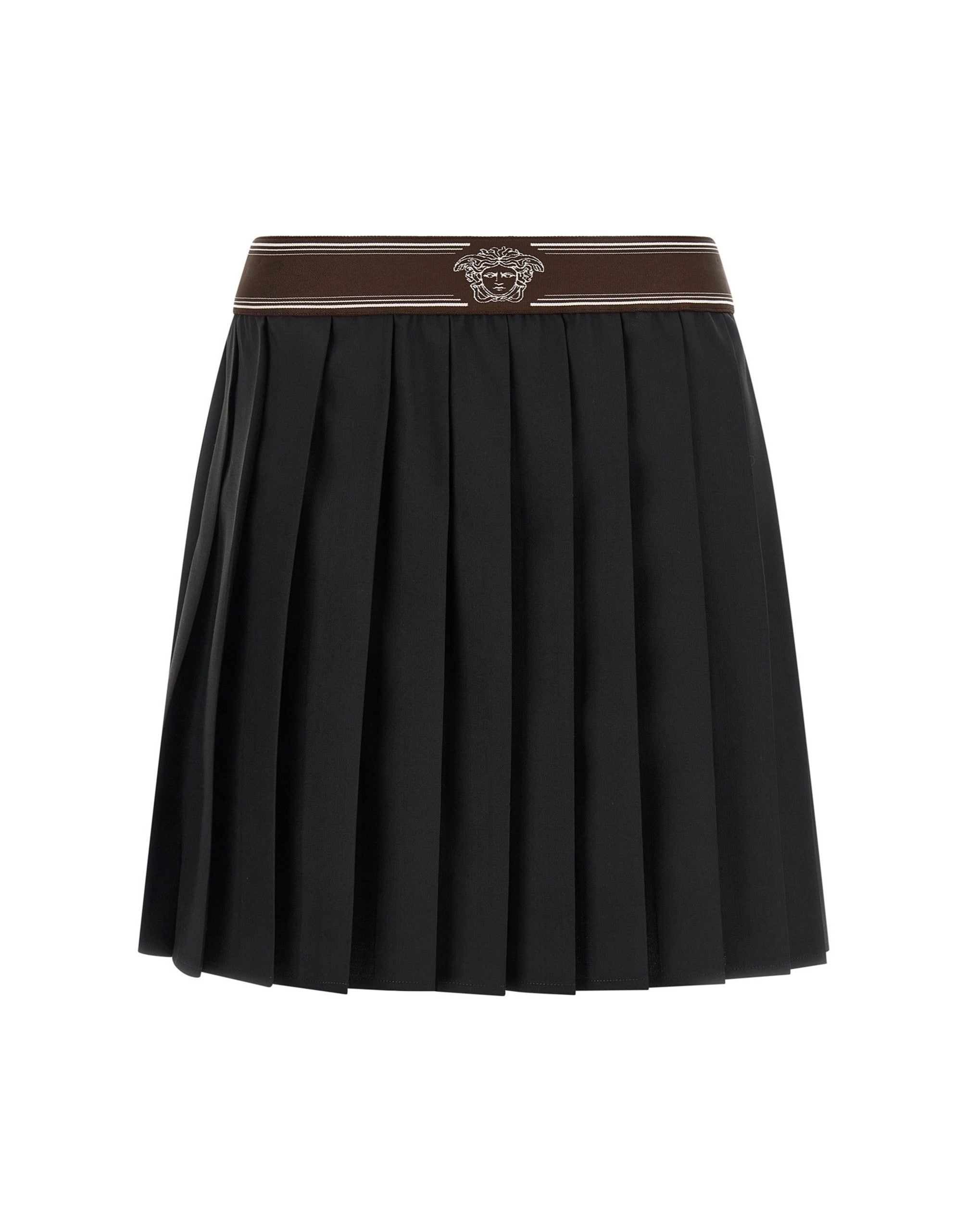 Versace Pleated Medusa Mini Skirt