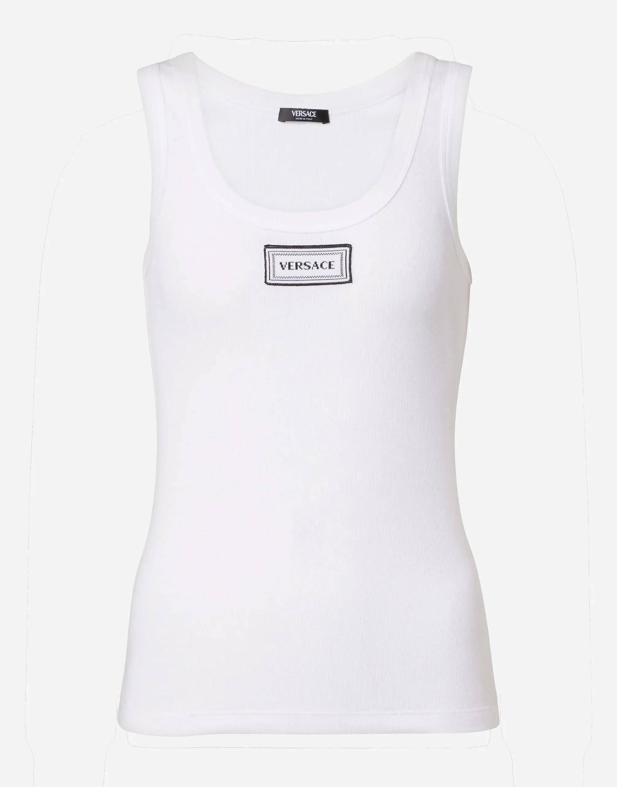 Versace Ribbed Stretch Cotton Tank Top