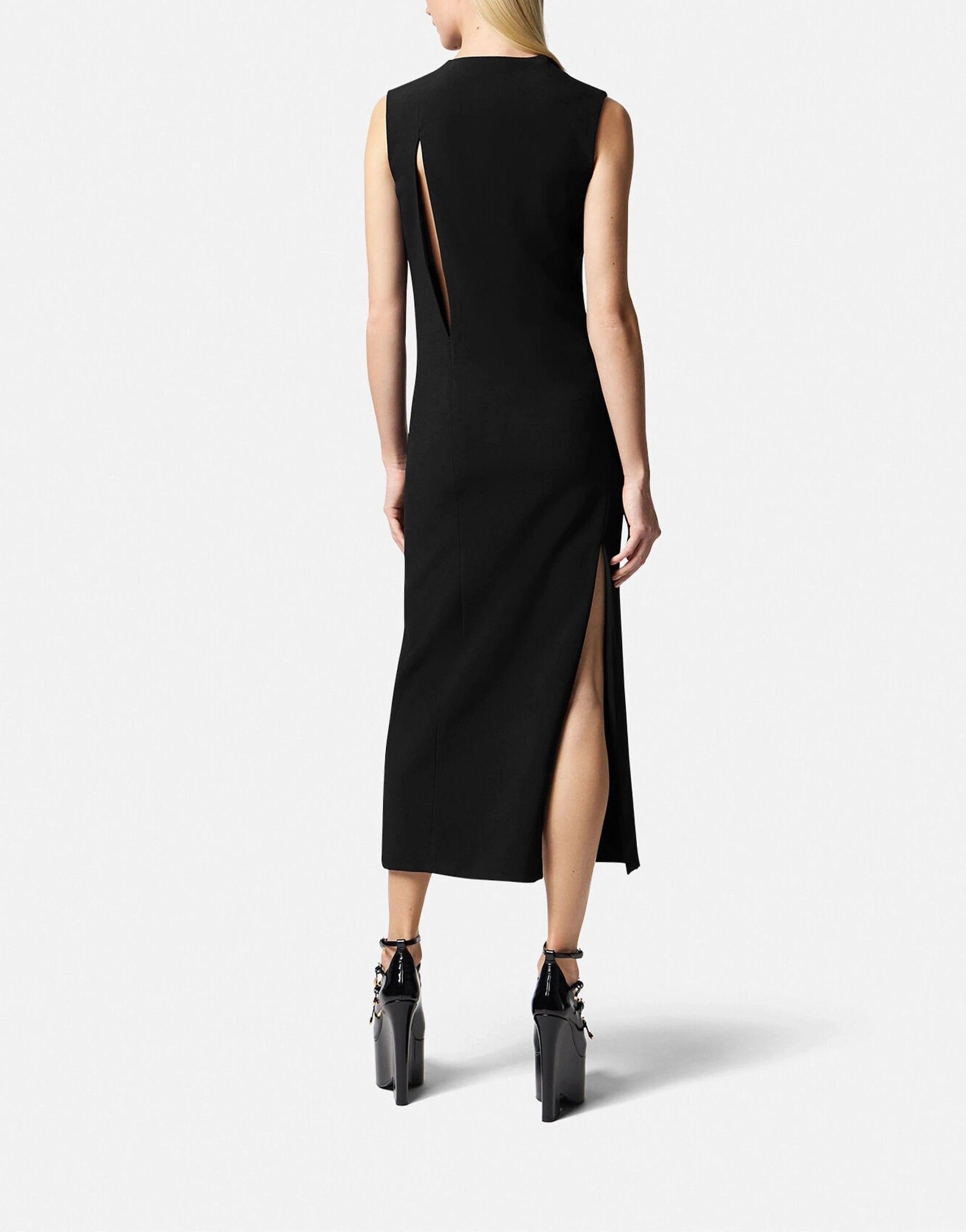 Versace Slashed Midi Sleeveless Dress