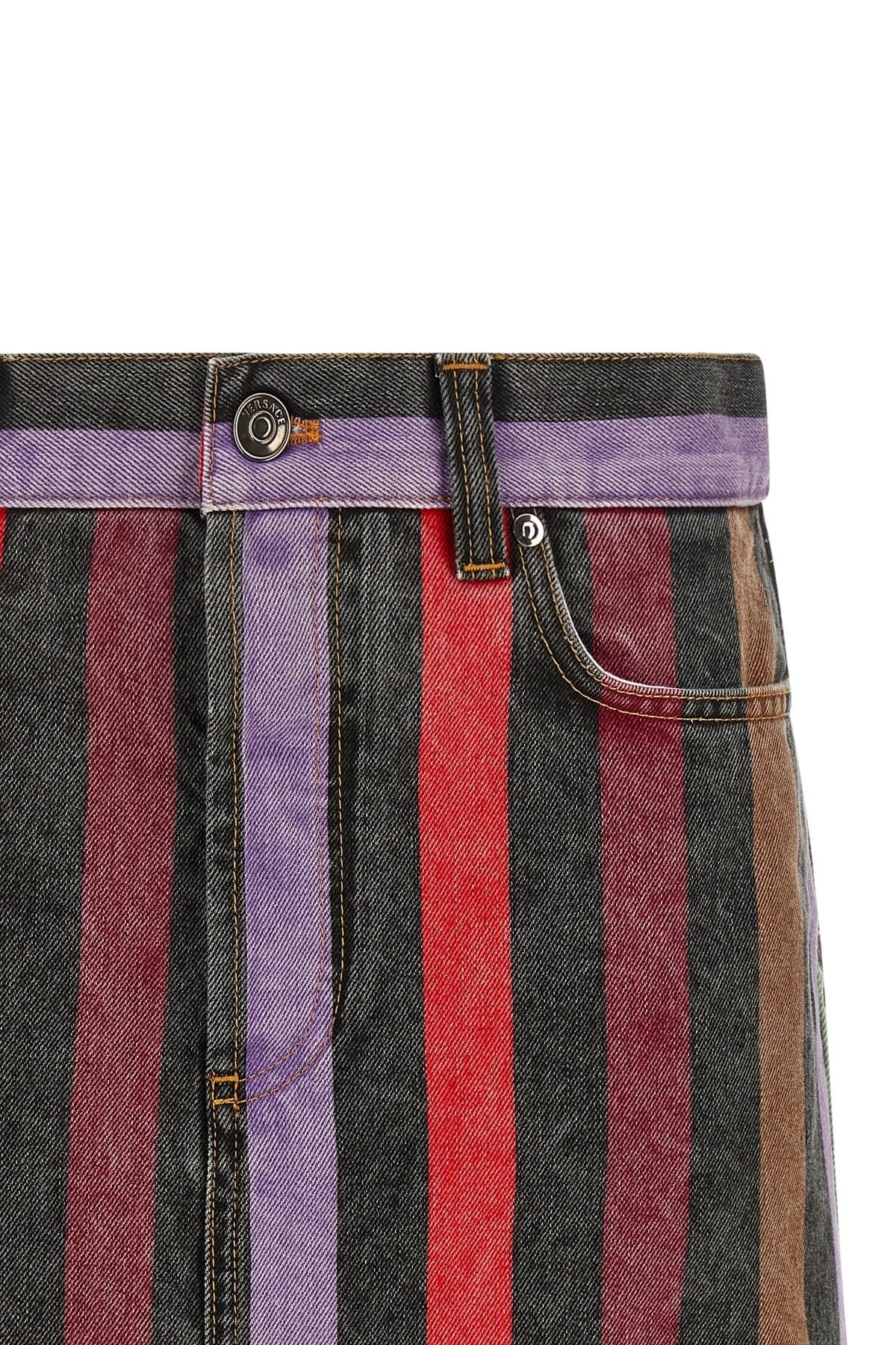 Versace Versace Striped Denim Mini Skirt