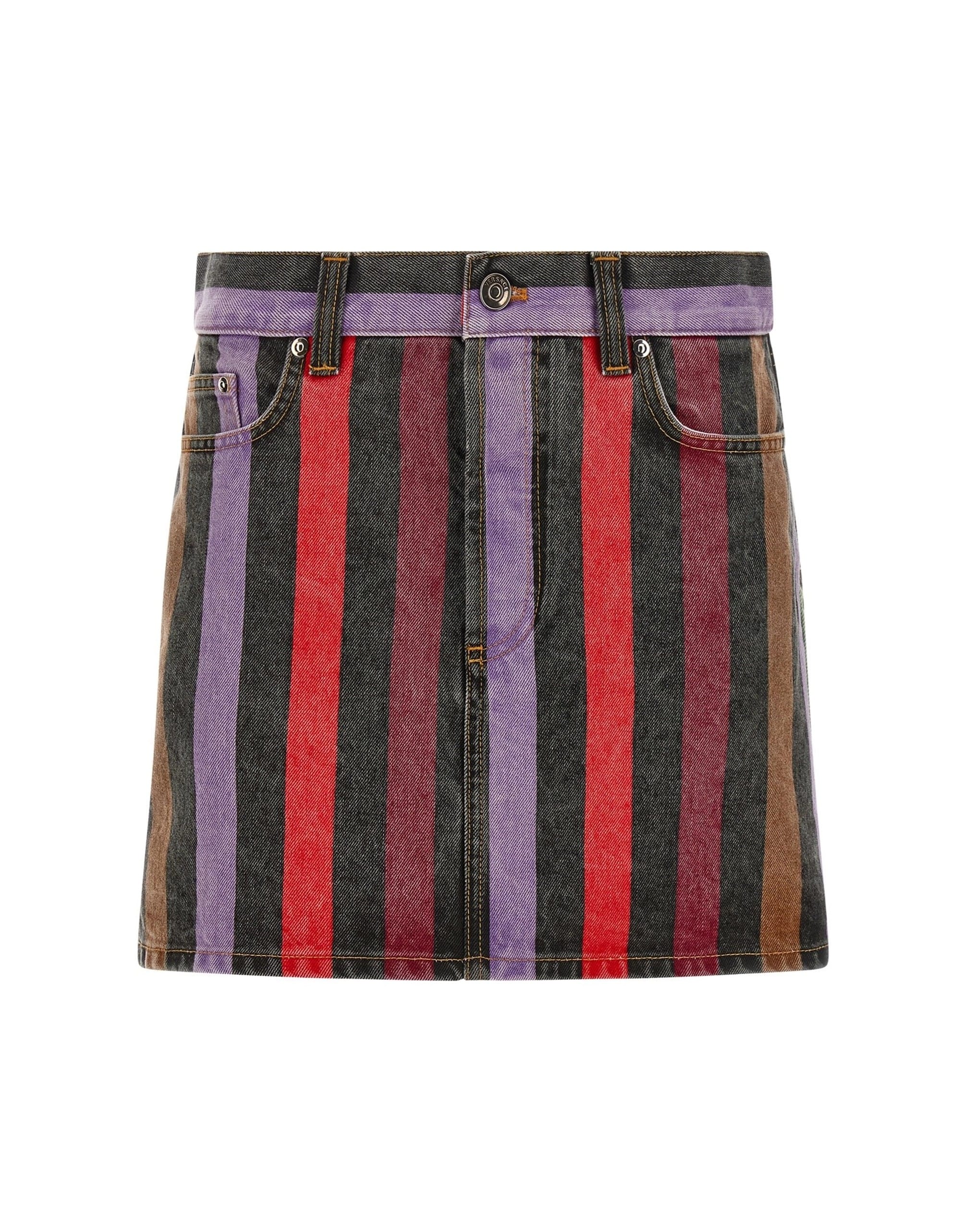 Versace Versace Striped Denim Mini Skirt