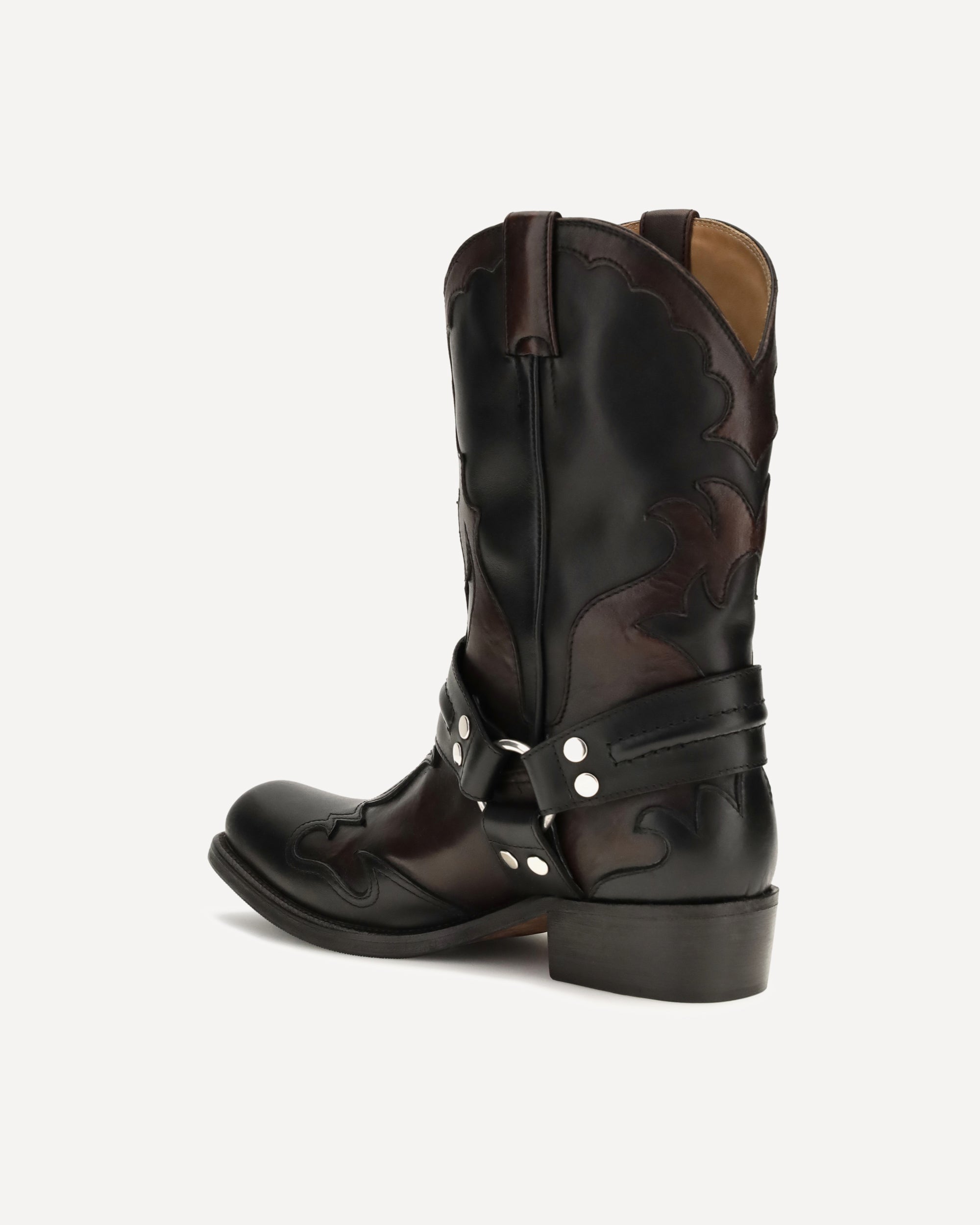 Versace Sylvester Leather Cowboy Boots