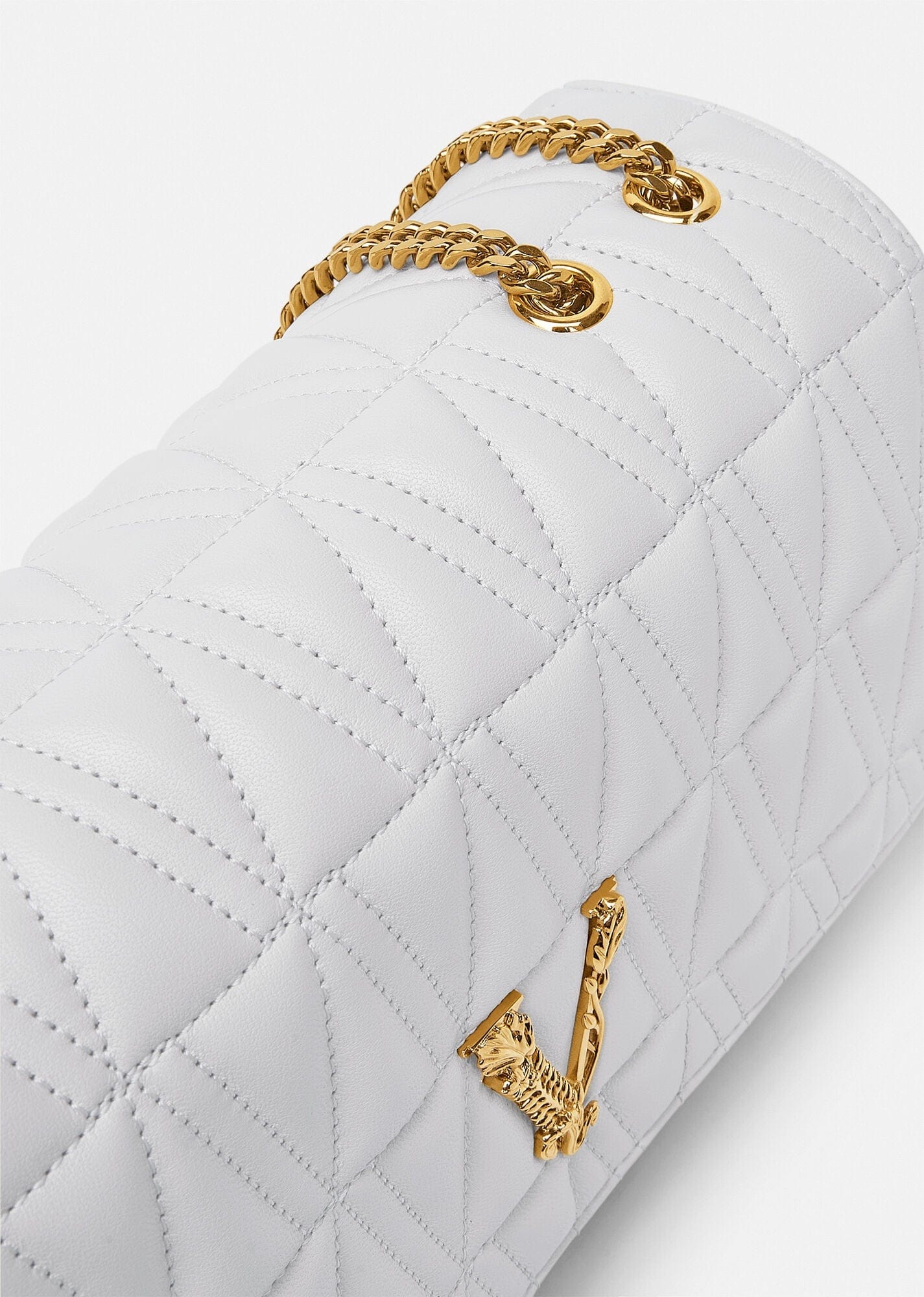 Versace White Virtus Shoulder Bag