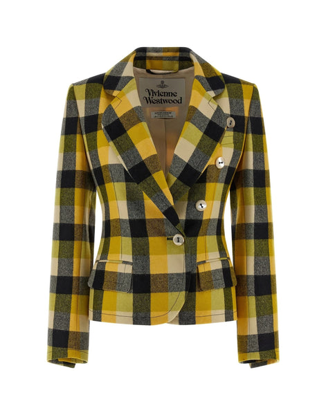 Vivienne Westwood キャップ チェック Vivienne Westwood Georgia Pixel Check Blazer | Sendegaro FR