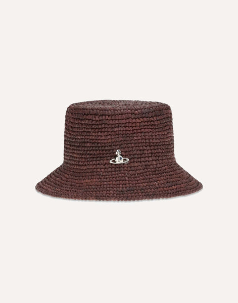 Vivienne Westwood Orb Raffia Bucket Hat | Sendegaro FR