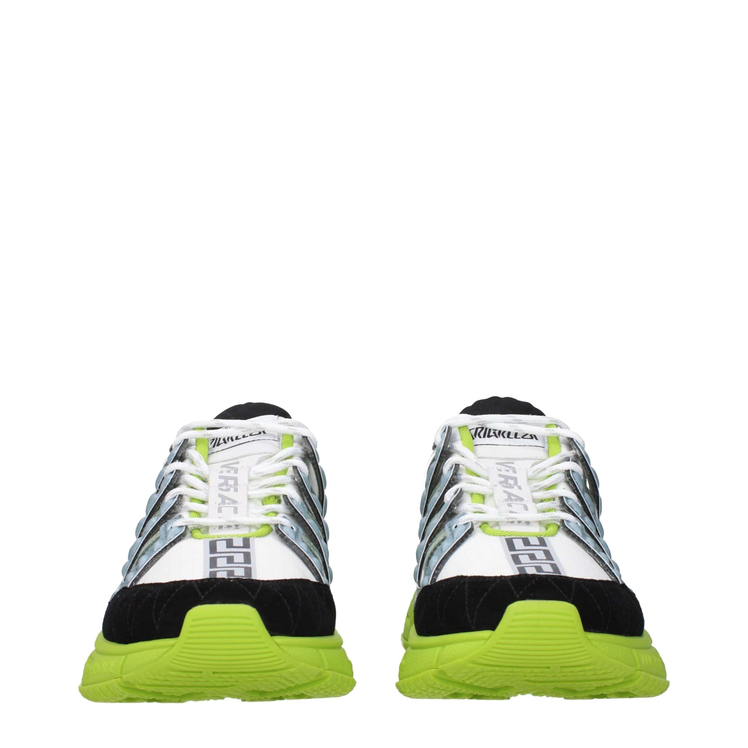 Versace White Fabric Athletic Sneakers