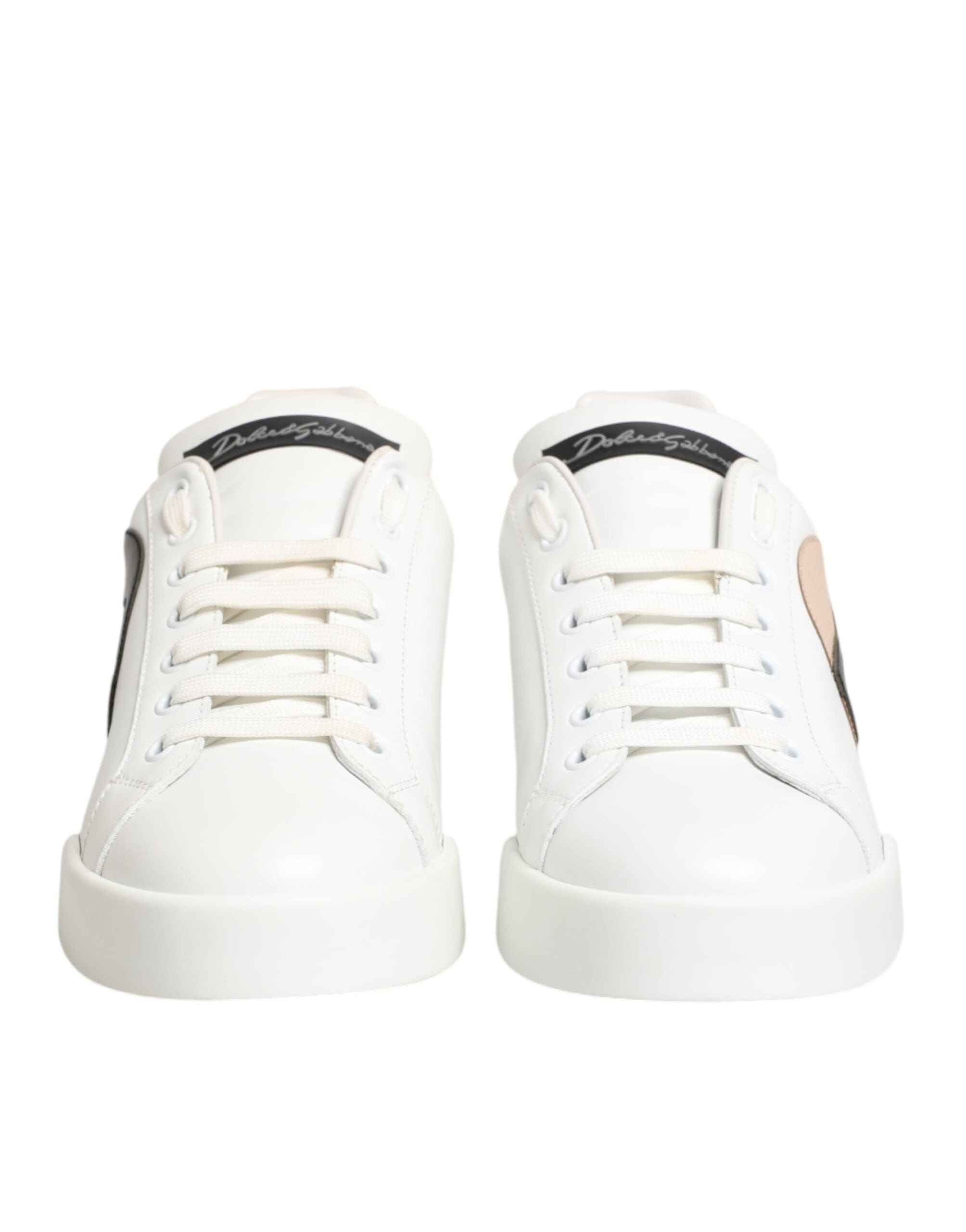 Dolce & Gabbana White Leather #DGFamily Casual Sneakers Shoes