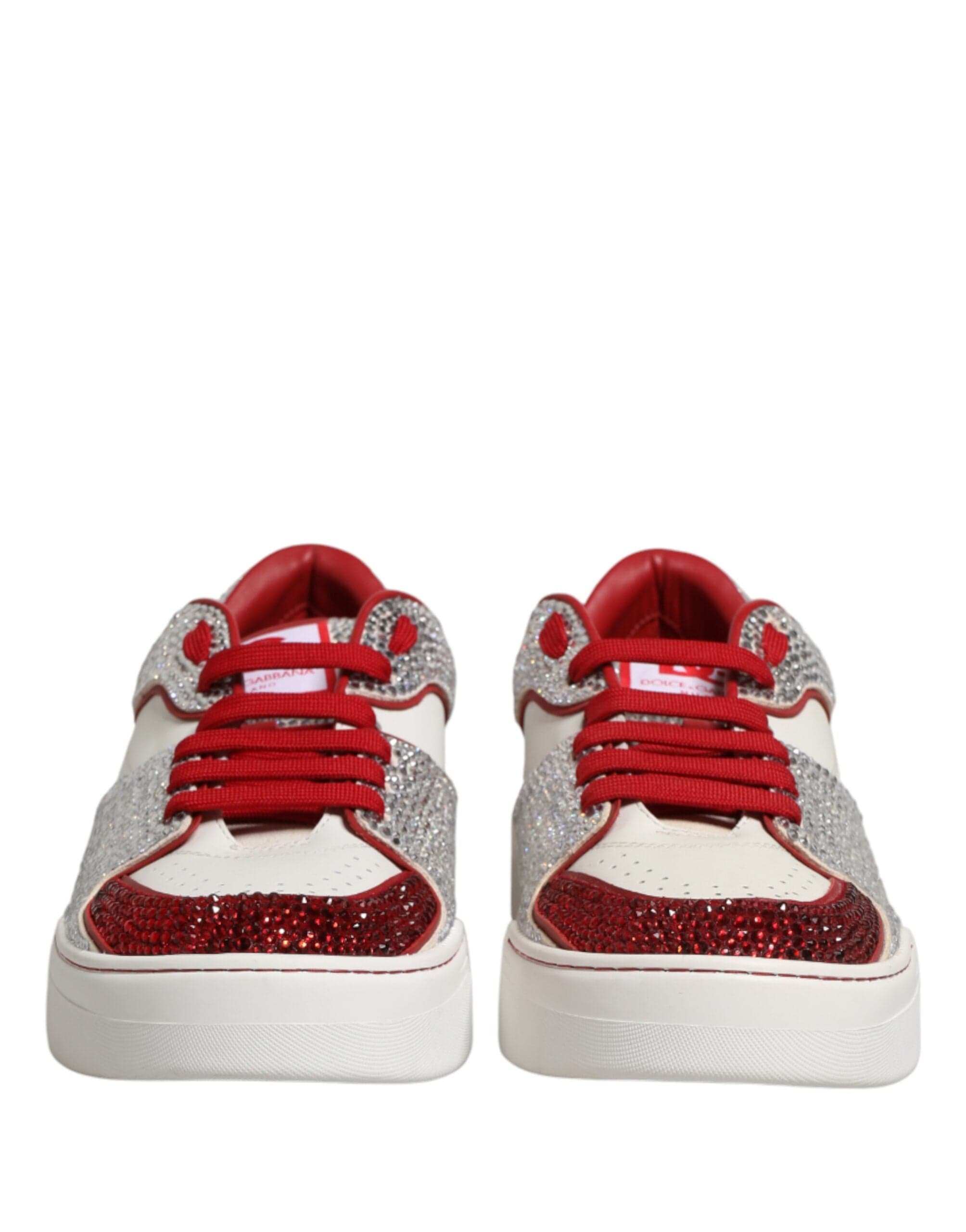 Dolce & Gabbana Portofino Rhinestone-Embellished Leather Sneakers