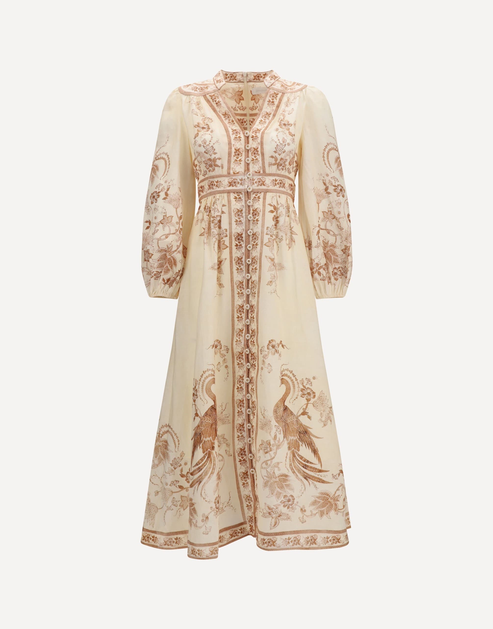 Zimmermann Indra Plunge Floral Midi Dress | Sendegaro