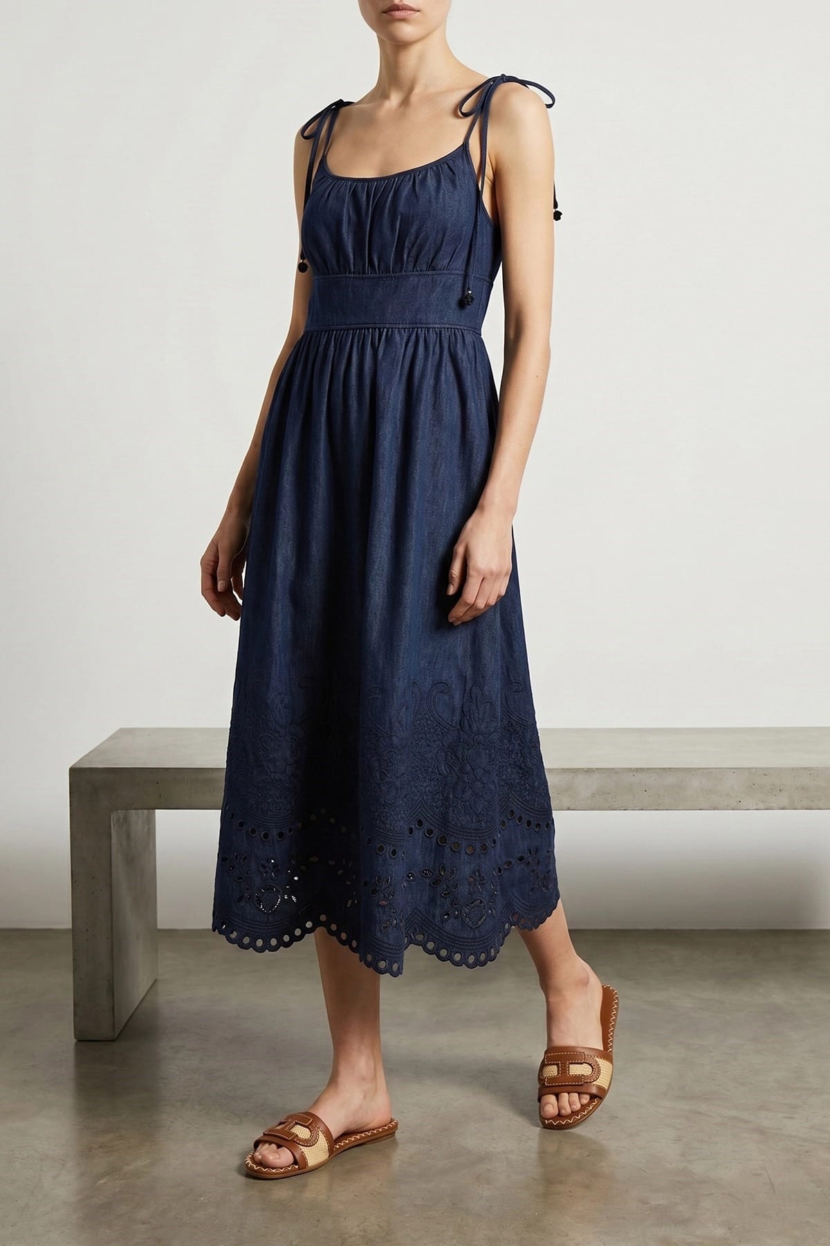 Zimmermann Vestido Midi em Jeans de Algodão Mahon - alternate view