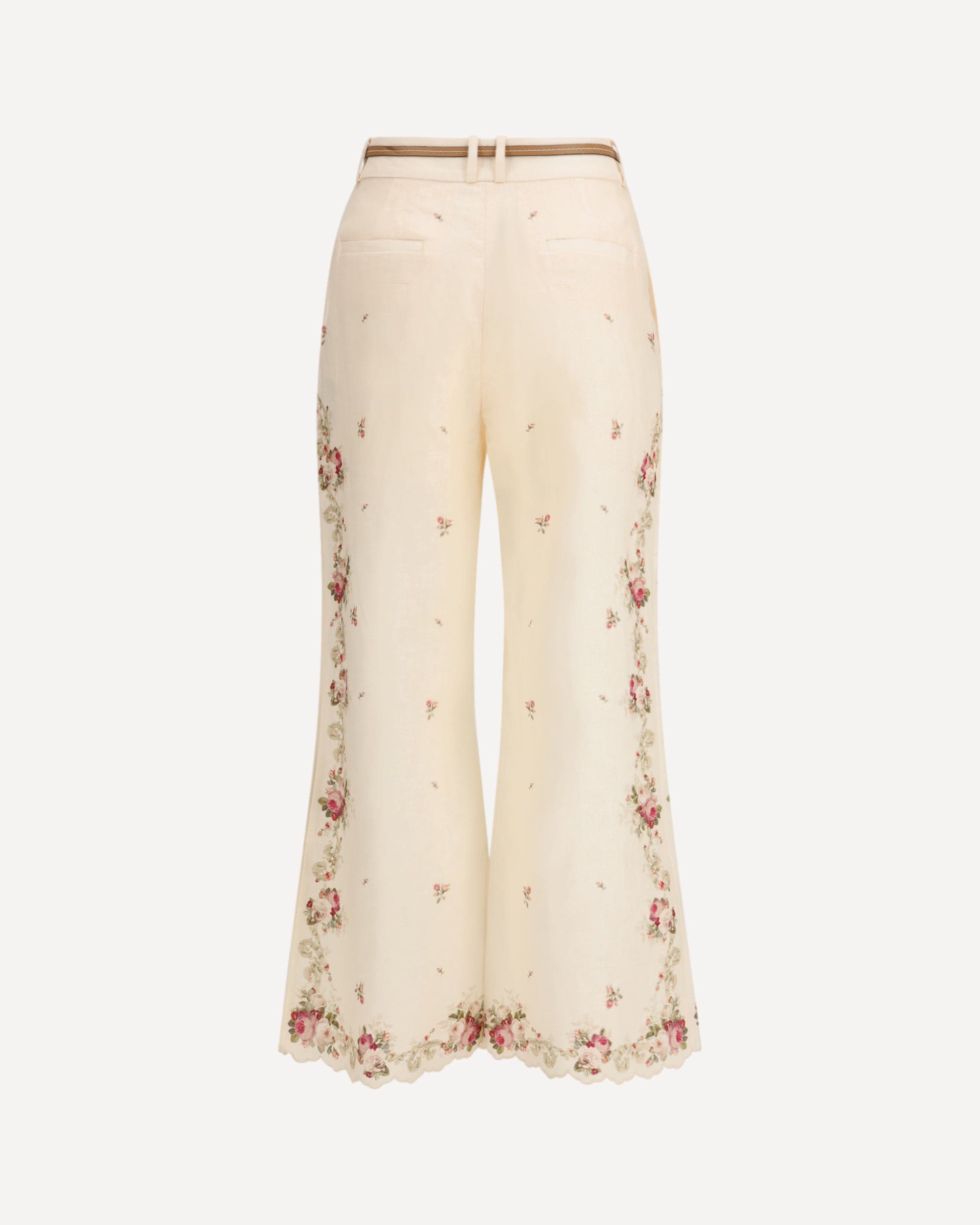 Zimmermann Patience Floral Linen Flared Pants