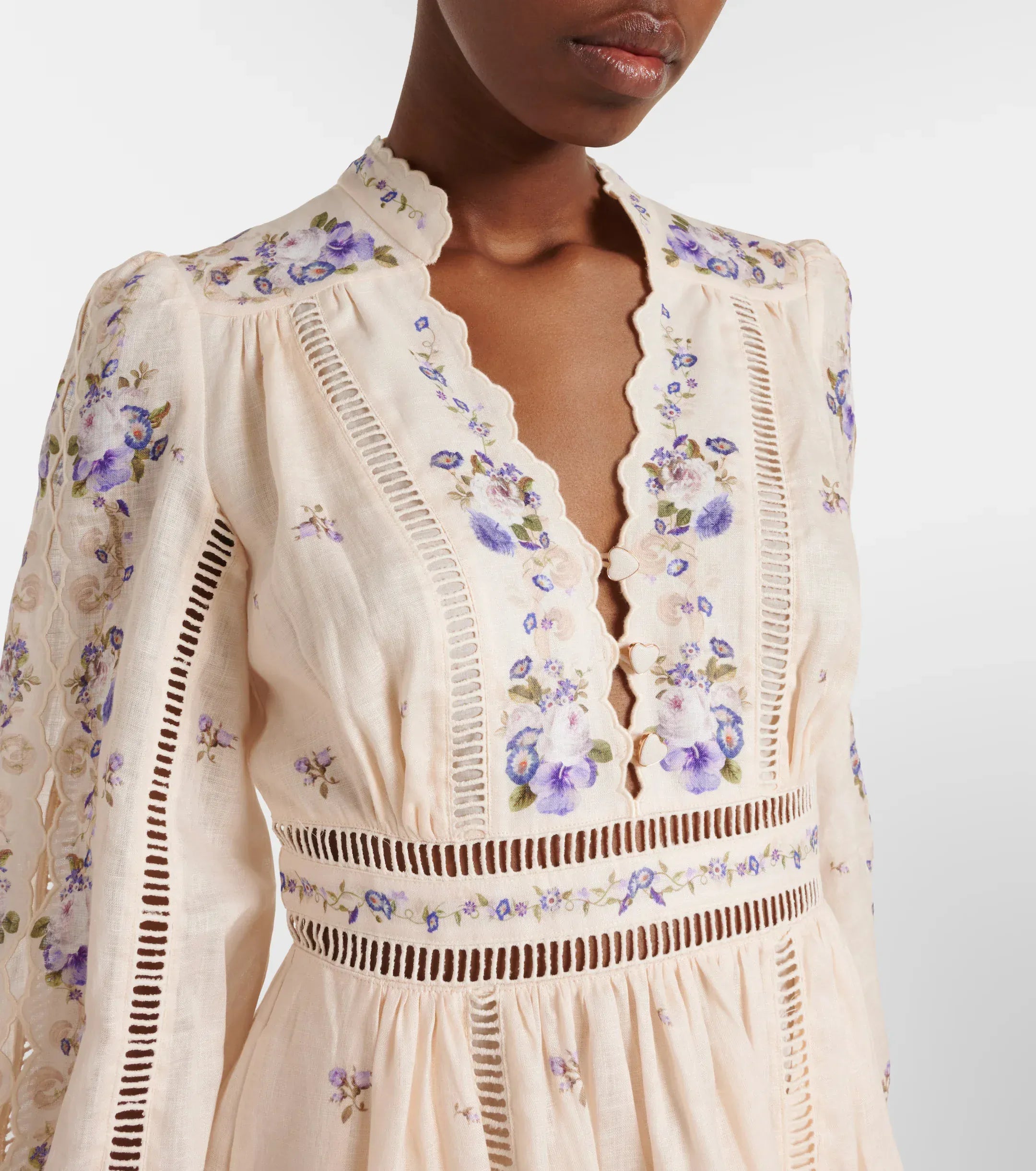 Zimmermann Patience Floral Linen Mini Dress
