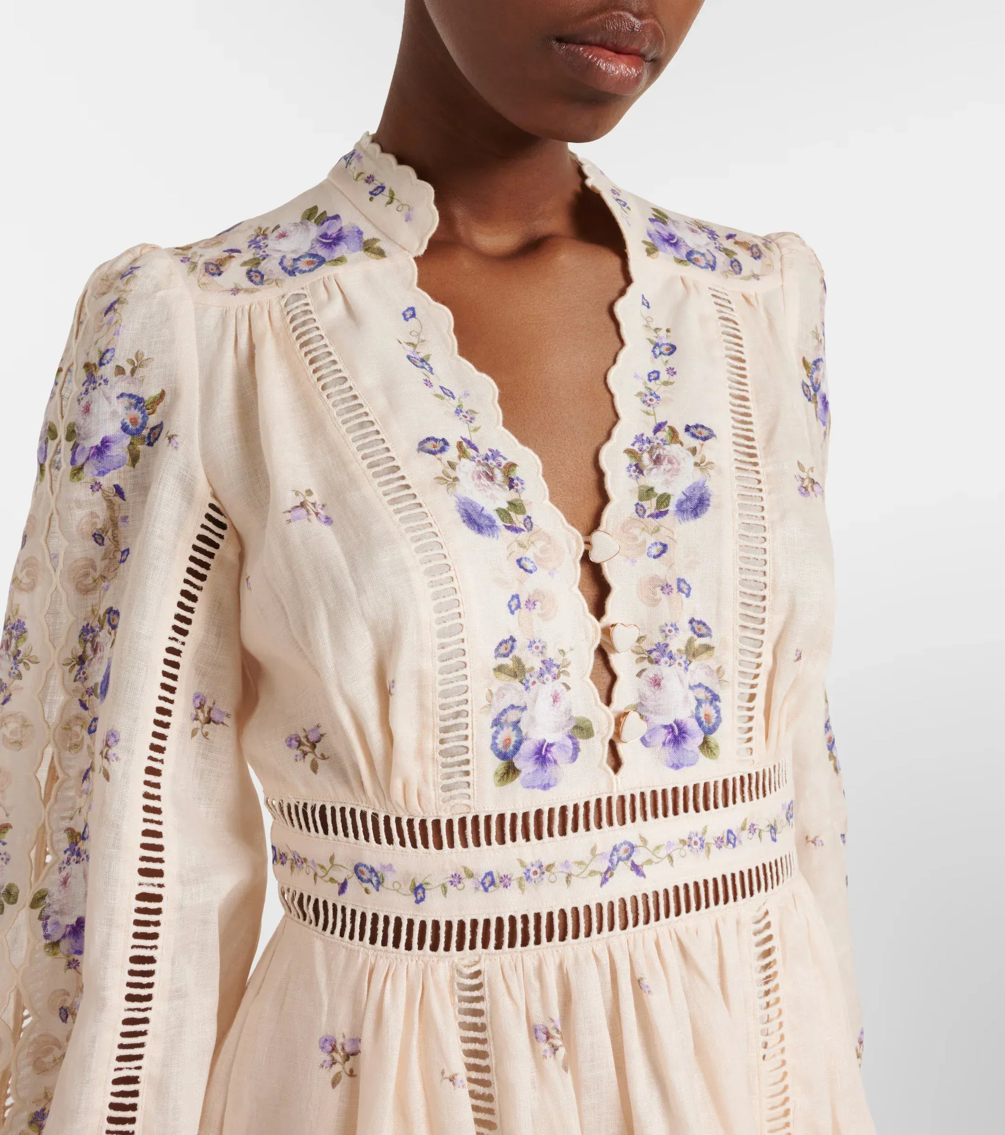 Zimmermann Patience Floral Linen Mini Dress | Sendegaro SE Zimmermann Patience Floral Linen Mini Dress | Sendegaro SE