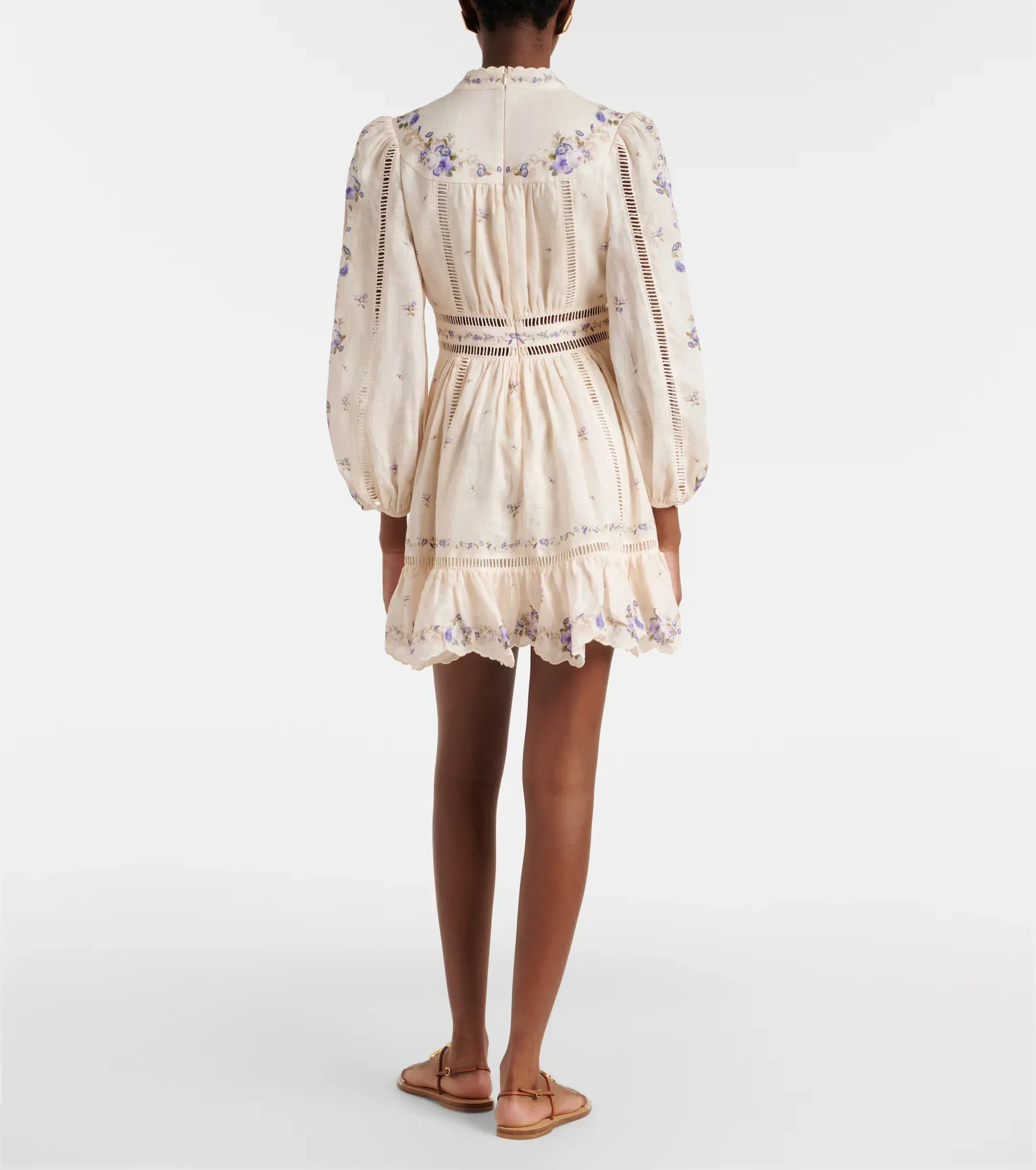 knee length dresses for ladies Garden Wanderer Corset Floral Linen Mini Dress