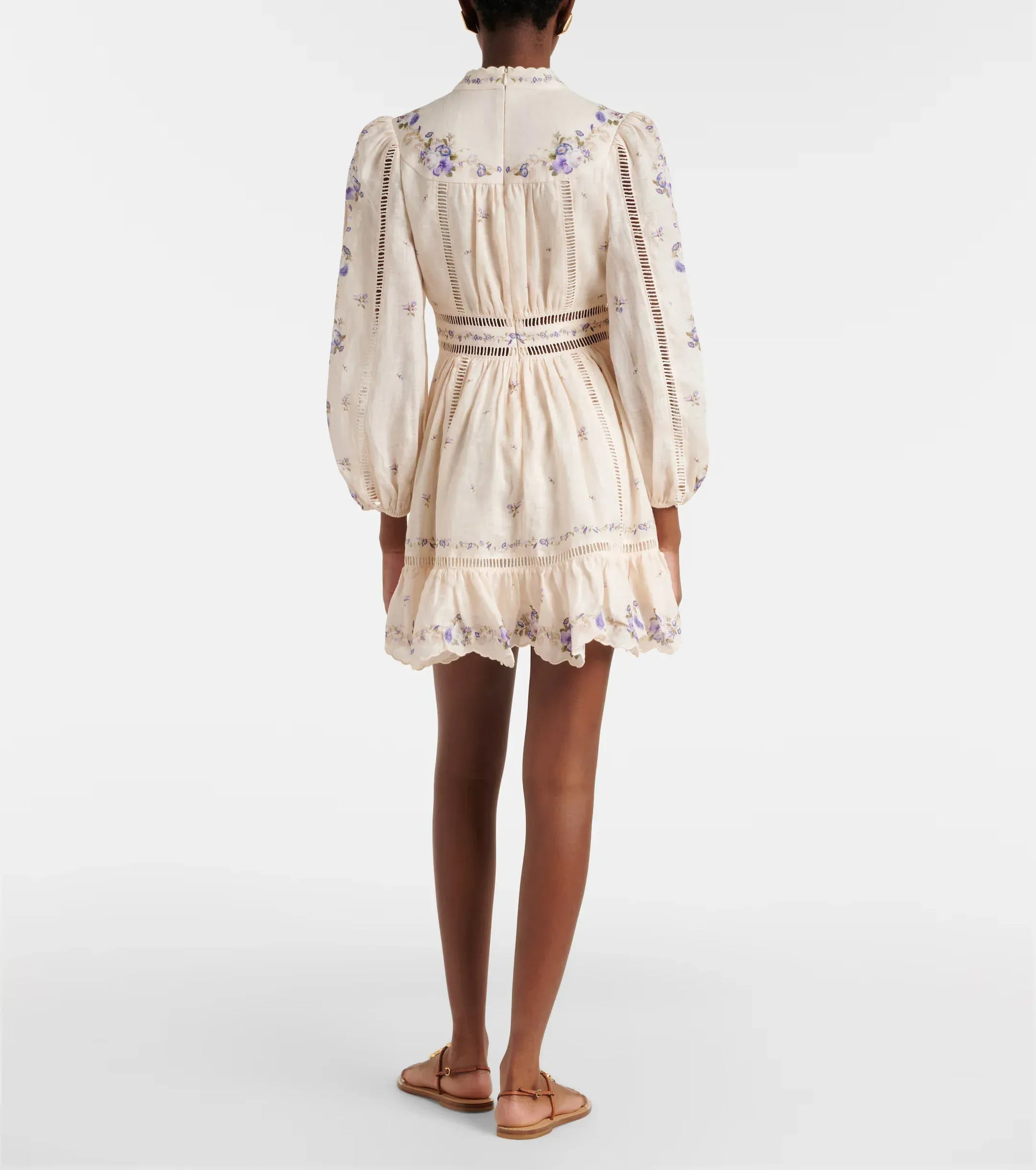 zimmermann linen dress Zimmermann Patience Floral Linen Mini Dress