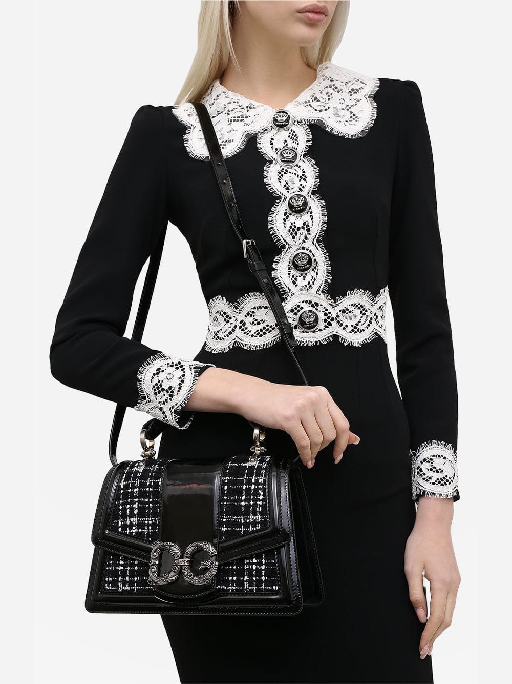 Dolce & Gabbana Dolce & Gabbaana DG Amore Tweed Shoulder Bag