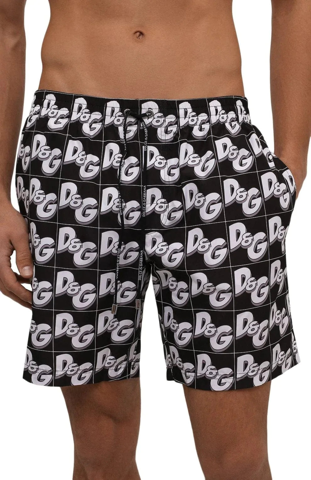 Dolce & Gabbana All-Over Logo Swim Shorts