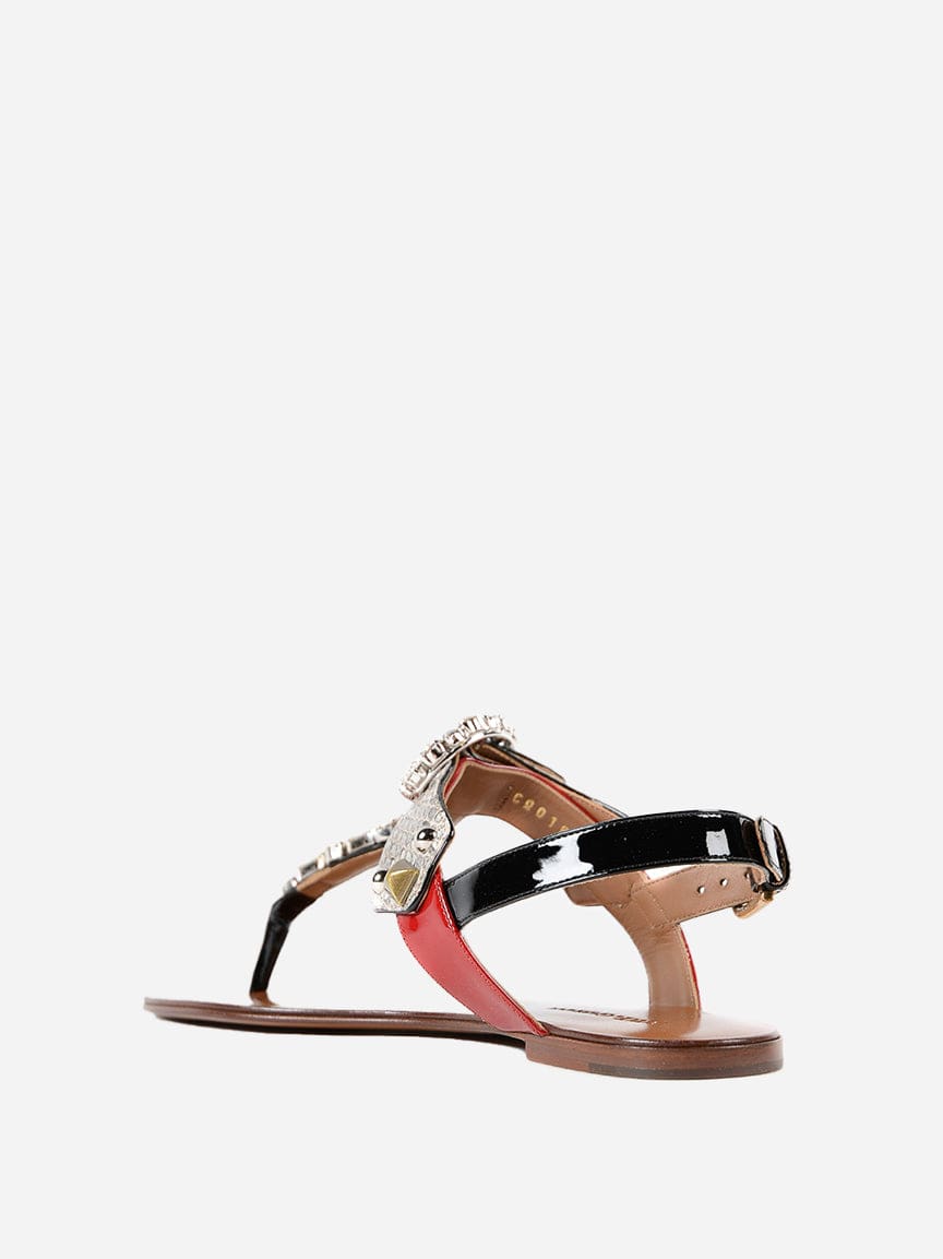 Dolce & Gabbana Ayers and Patent Jewel Sandals