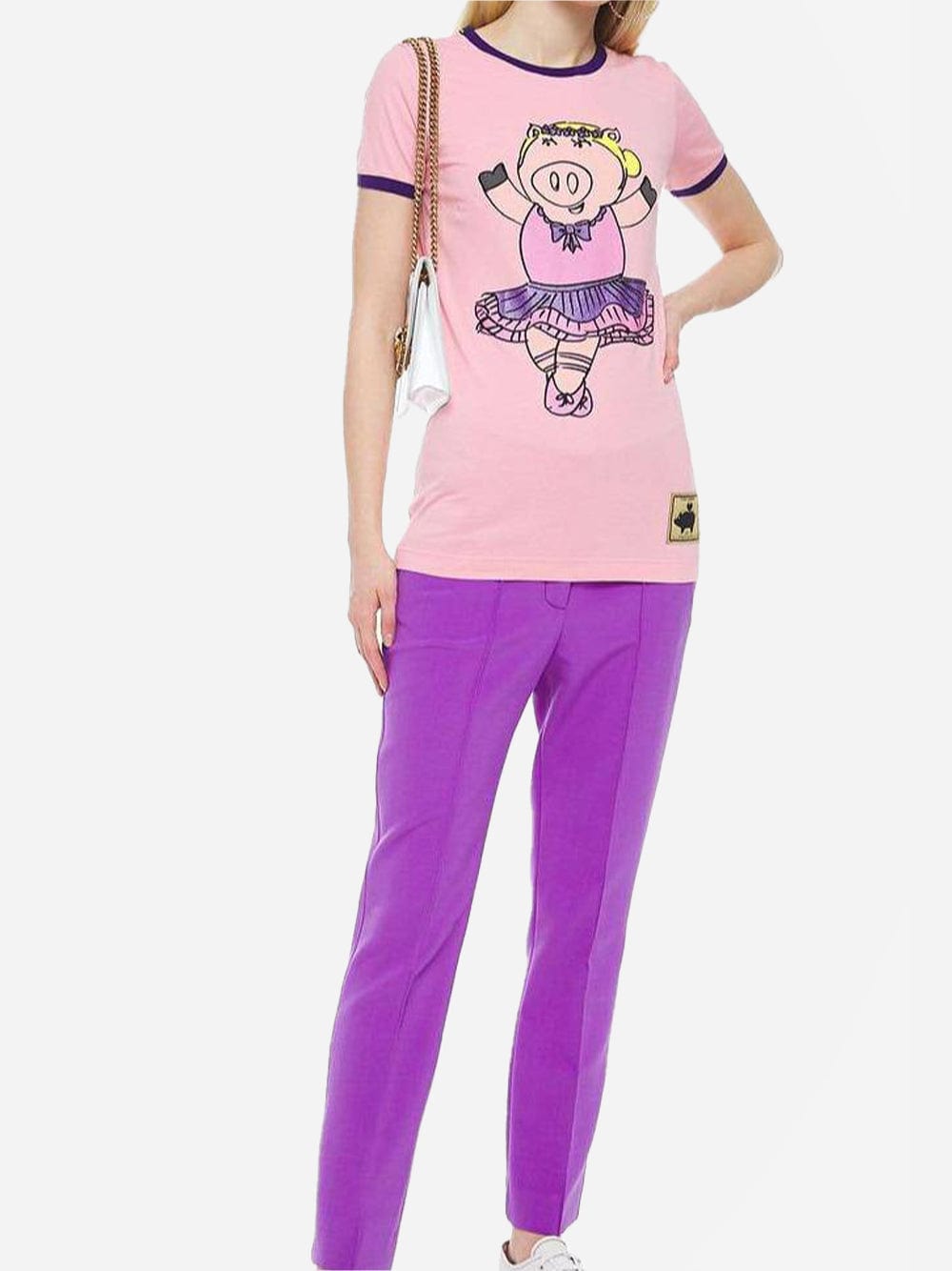 Dolce & Gabbana Ballerina Pig-Print T-Shirt