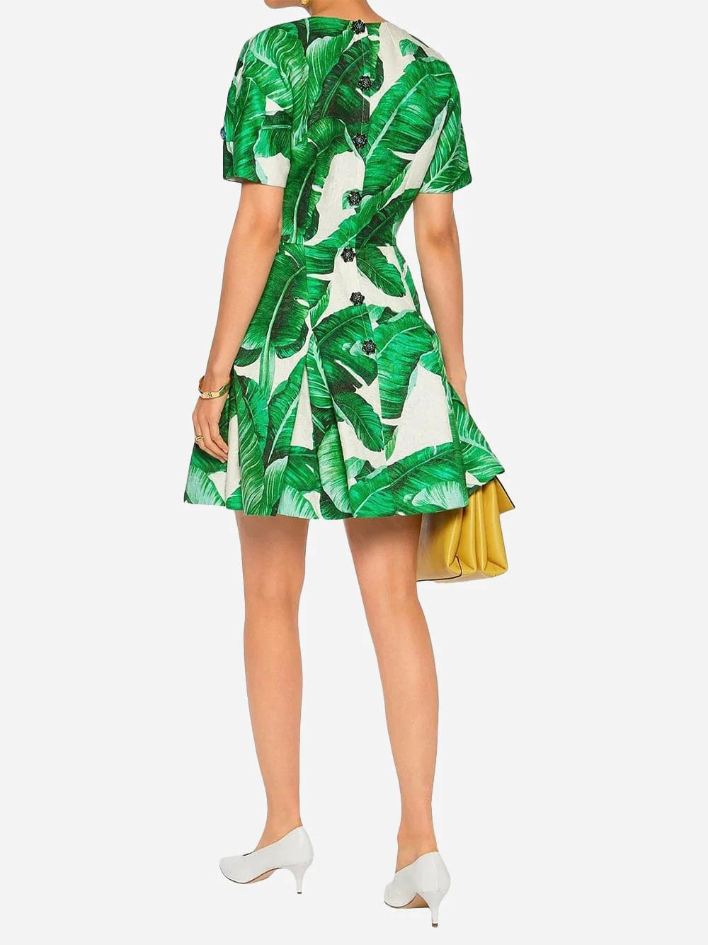 Dolce & Gabbana Banana Leaf Pineapple Embellished Dress
