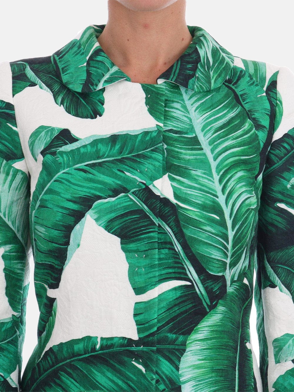 Dolce & Gabbana Banana Leaf Print Cotton-Blend Coat